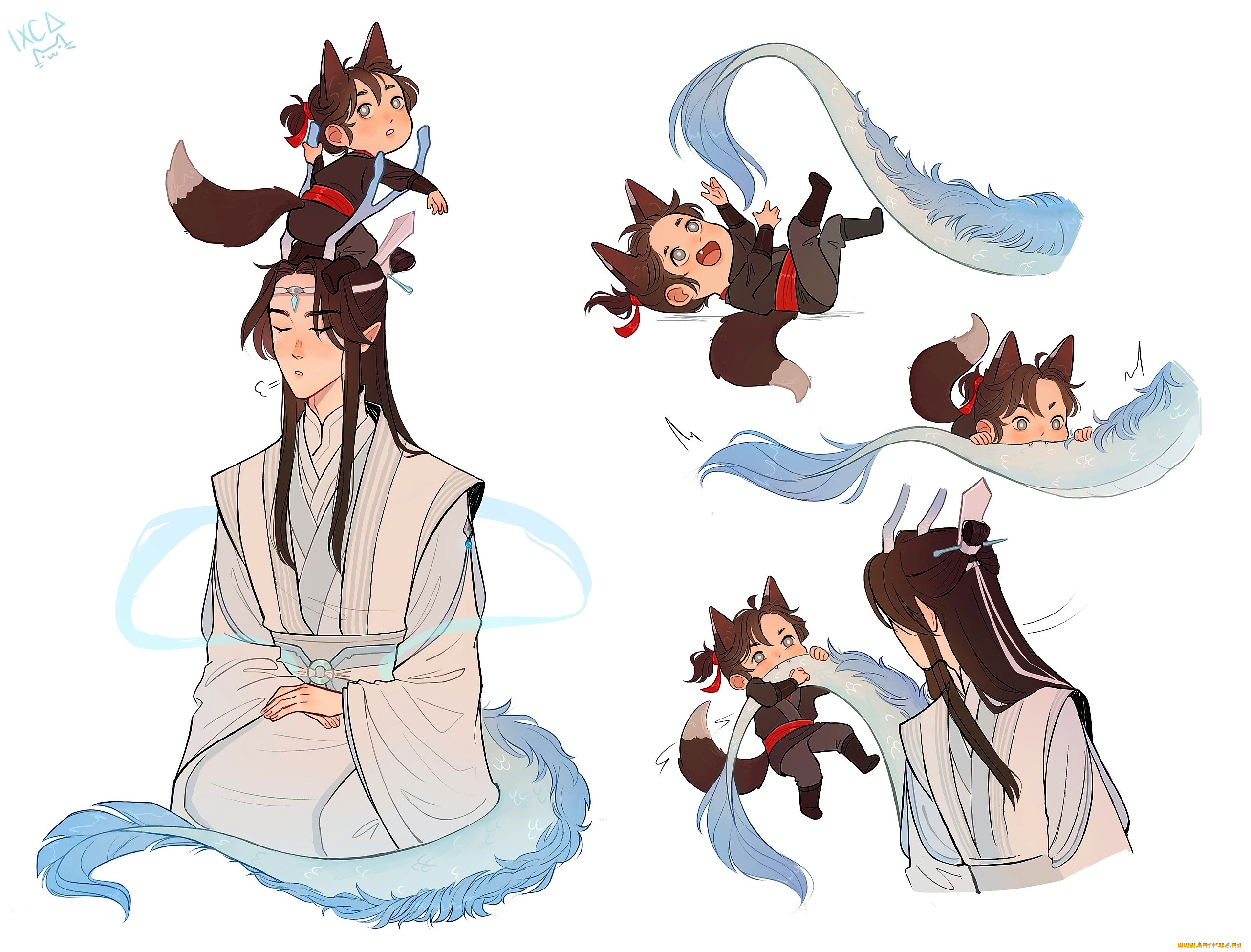 аниме, mo, dao, zu, shi, вэй, усянь, лань, ванцзи, лисенок, дракон