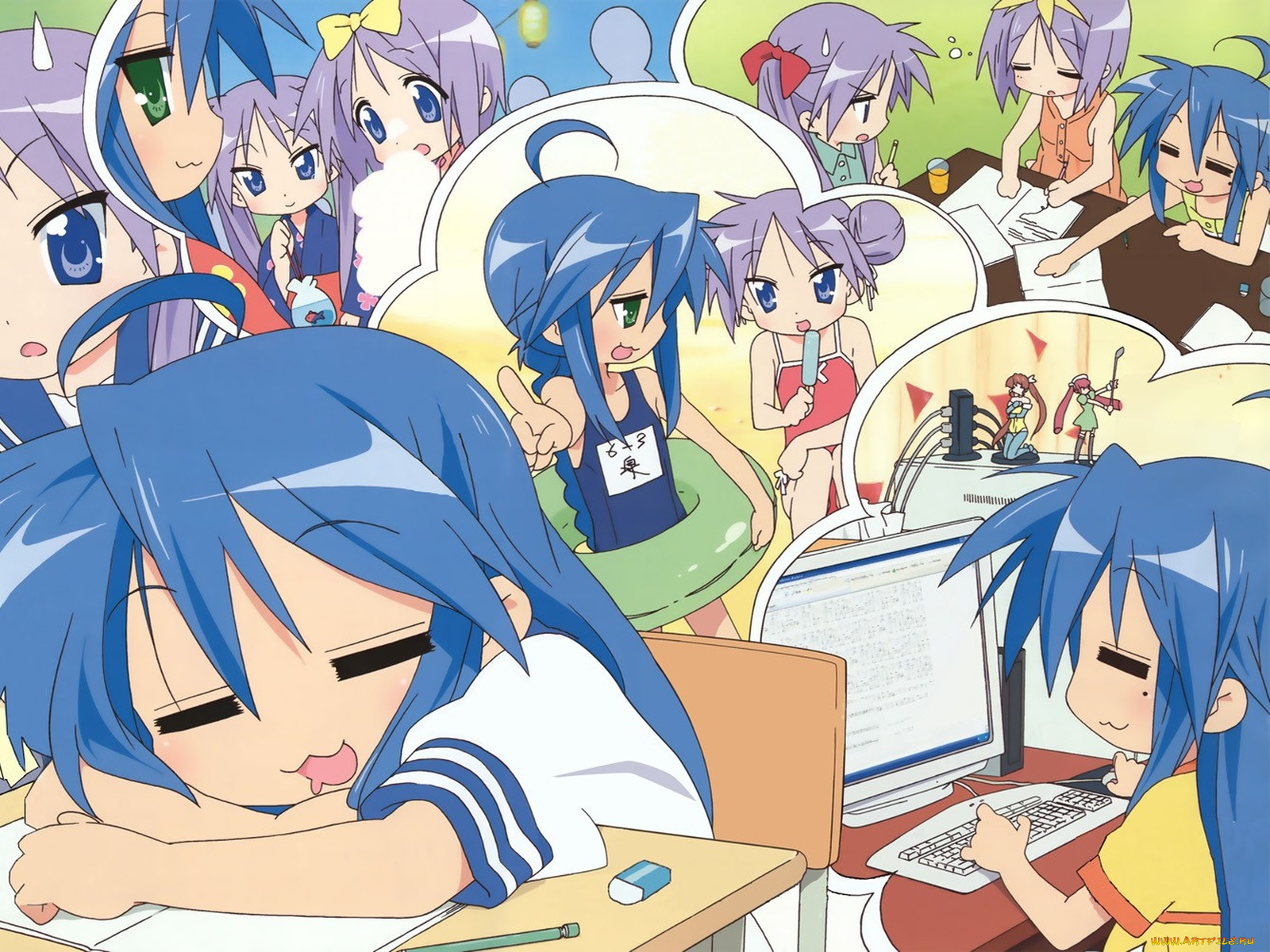 аниме, lucky, star