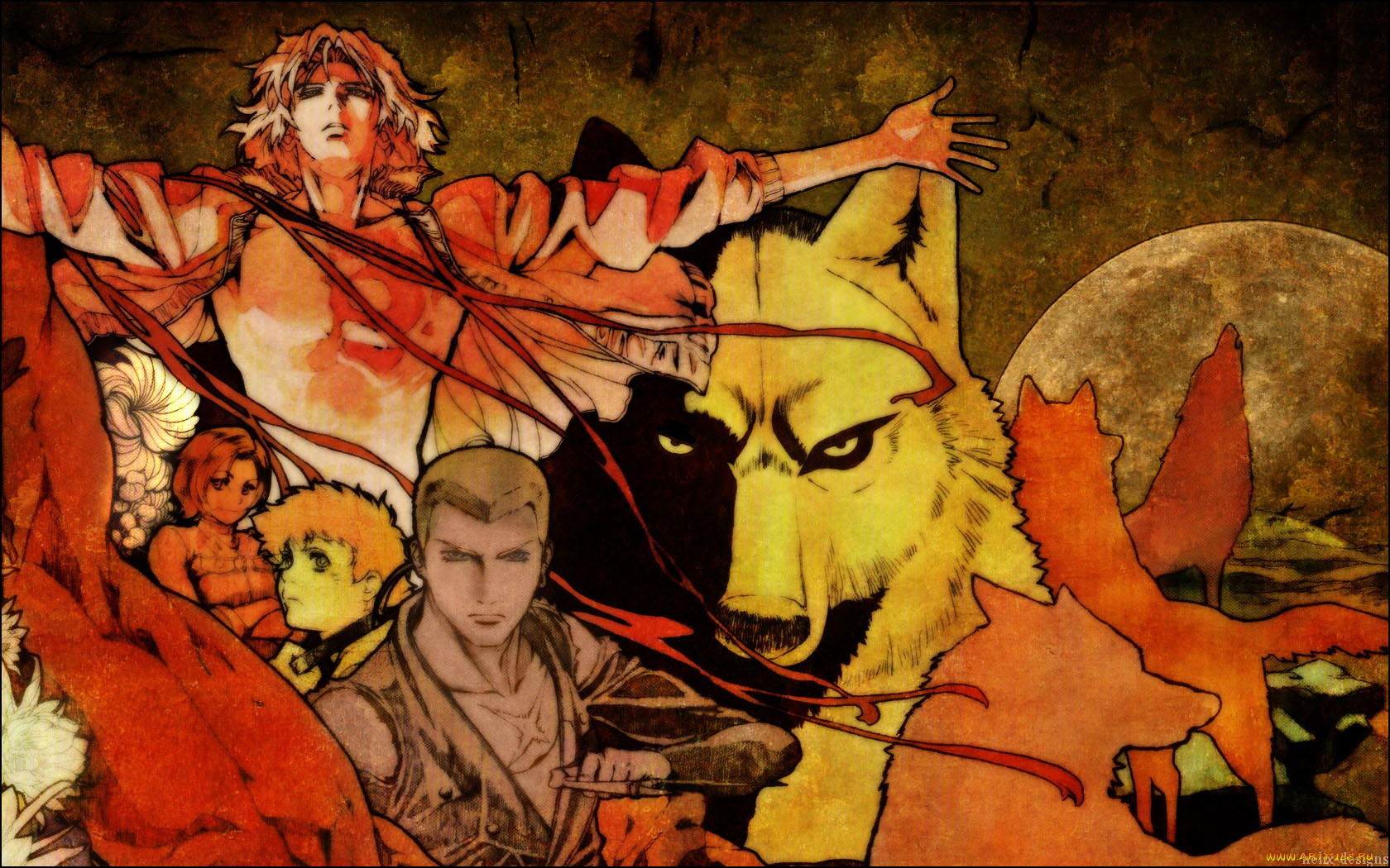 аниме, wolf`s, rain