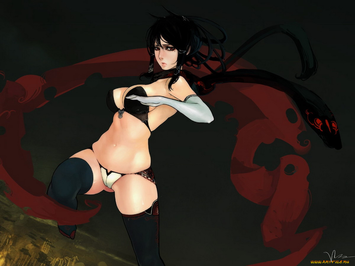 аниме, *unknown, другое, девушка, шарф