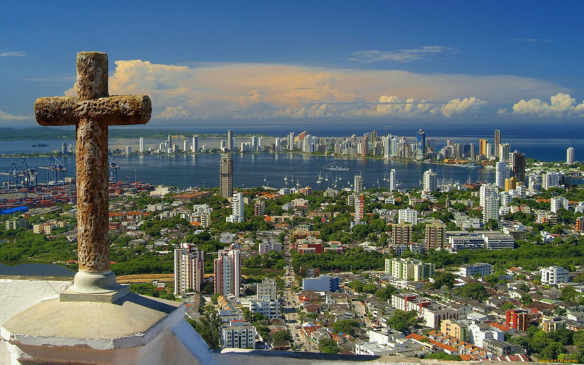 cartagena, colombia, города, панорамы
