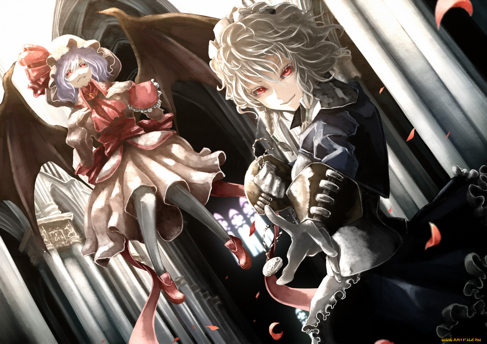 аниме, touhou, ремилия, скарлет, сакуя, изаё