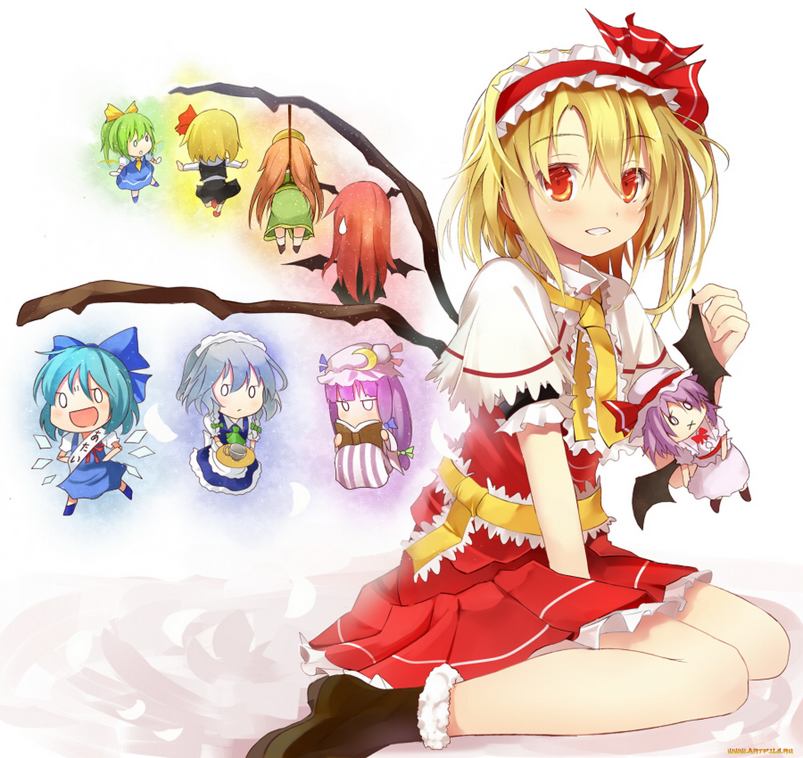 аниме, touhou, фландрия, скарлет