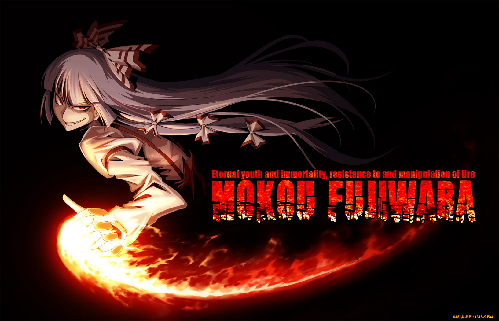 аниме, touhou, фудзивара, но, моко