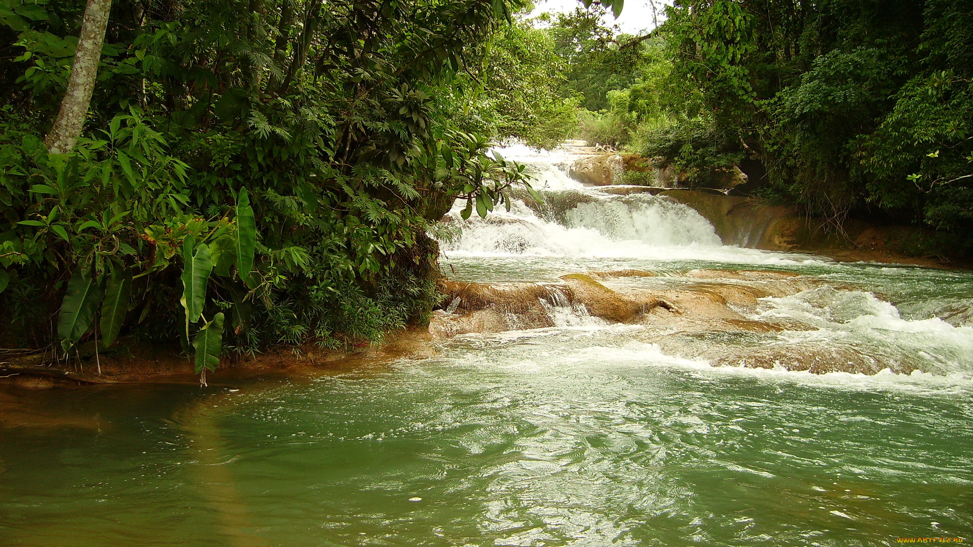cascadas, agua, azul, mexica, природа, водопады