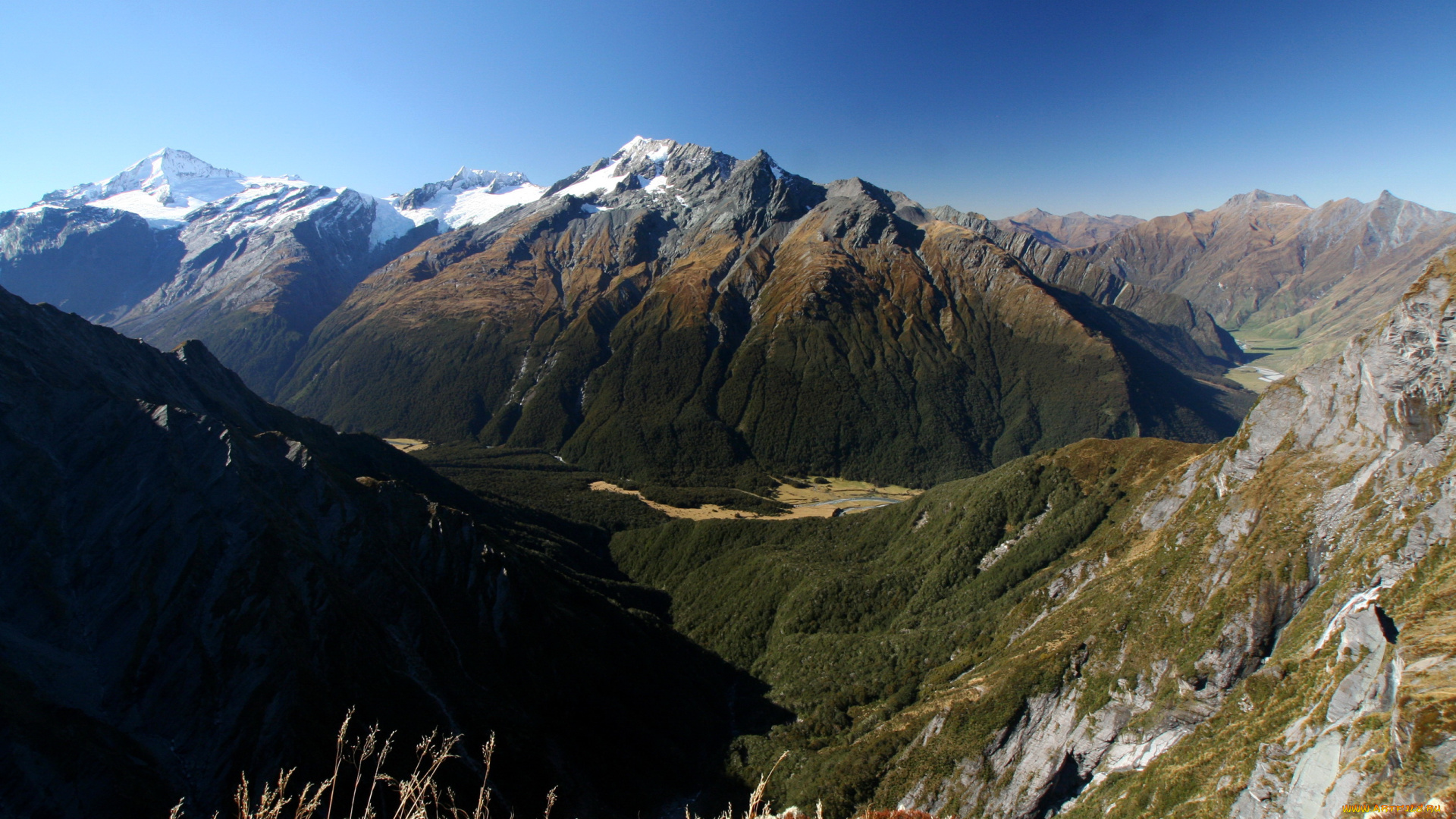 fiordland, national, park, новая, зеландия, природа, горы
