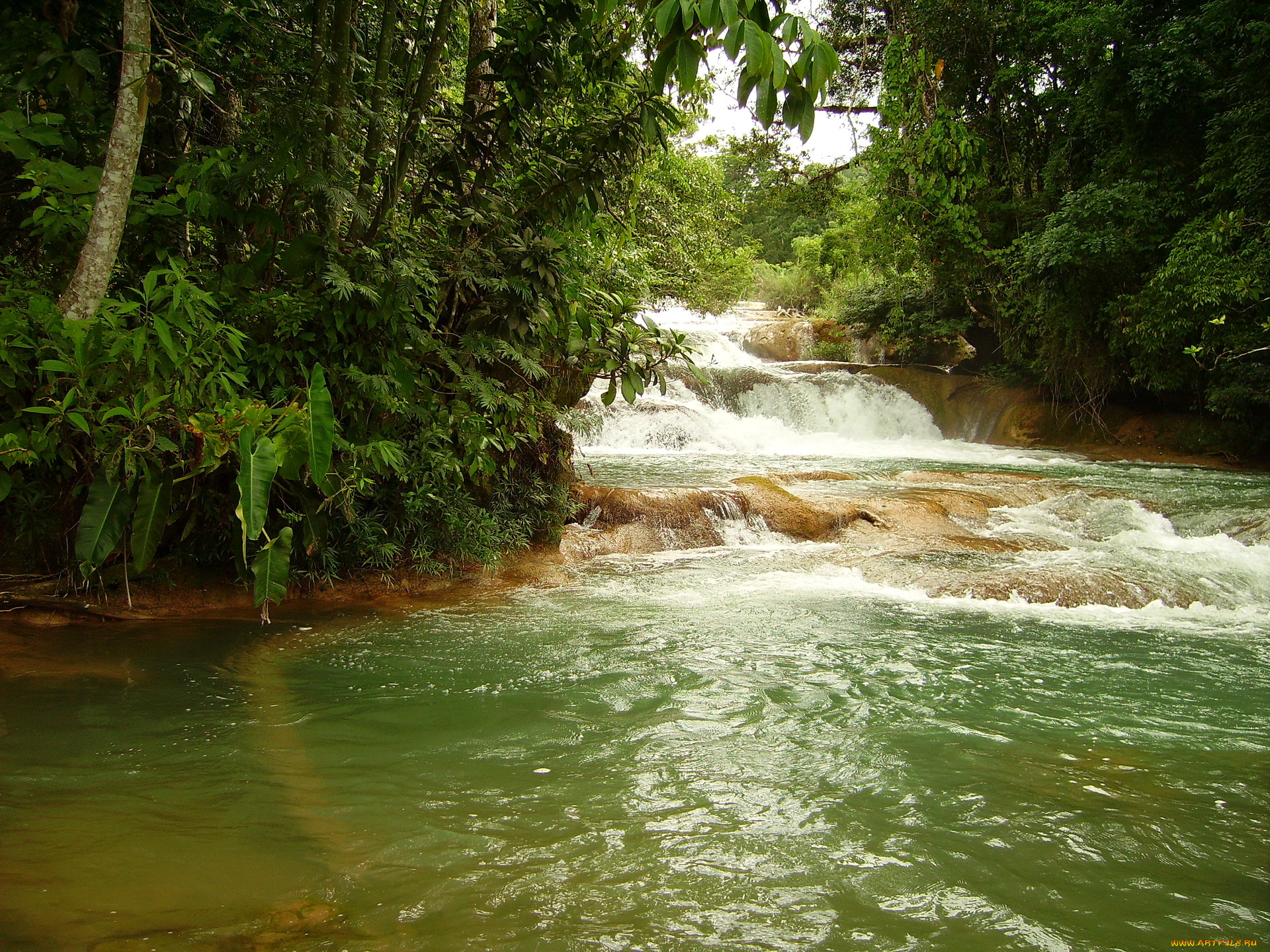 cascadas, agua, azul, mexica, природа, водопады