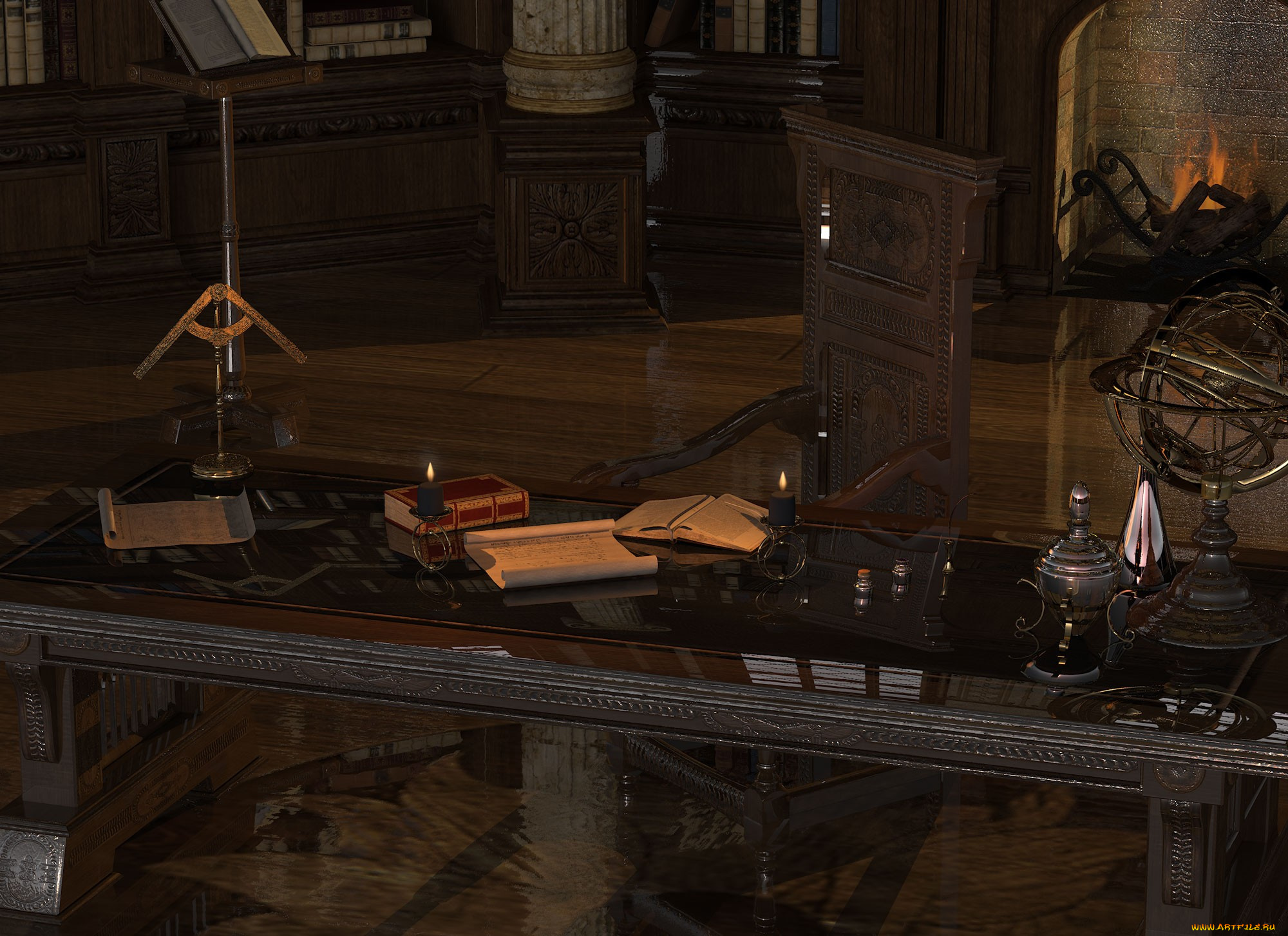 3д, графика, realism, реализм, still, life, -, research, room