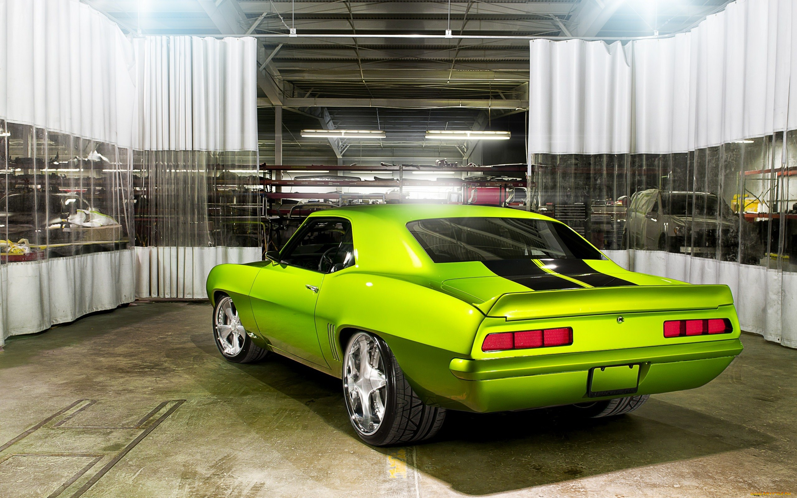 автомобили, camaro, green