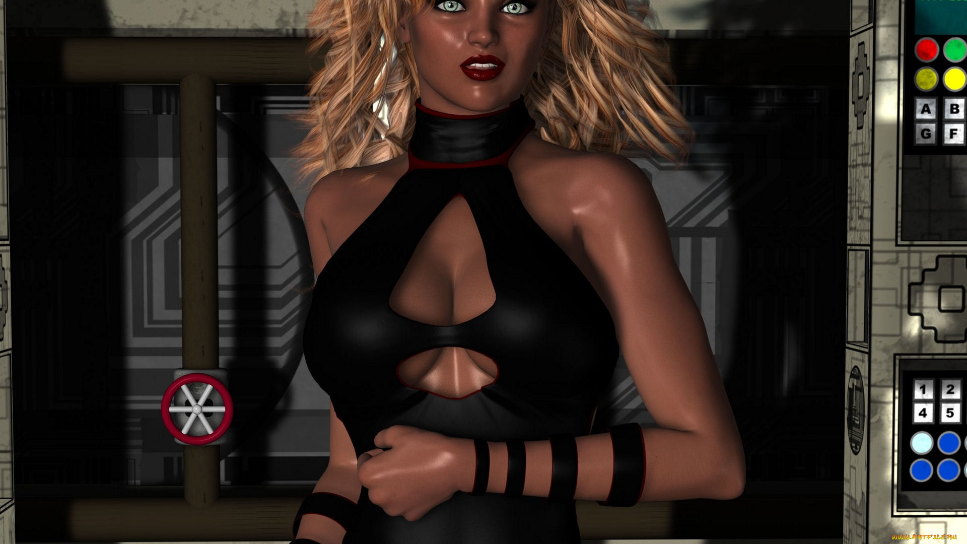 3д, графика, люди, , people, блондинка, взгляд, девушка