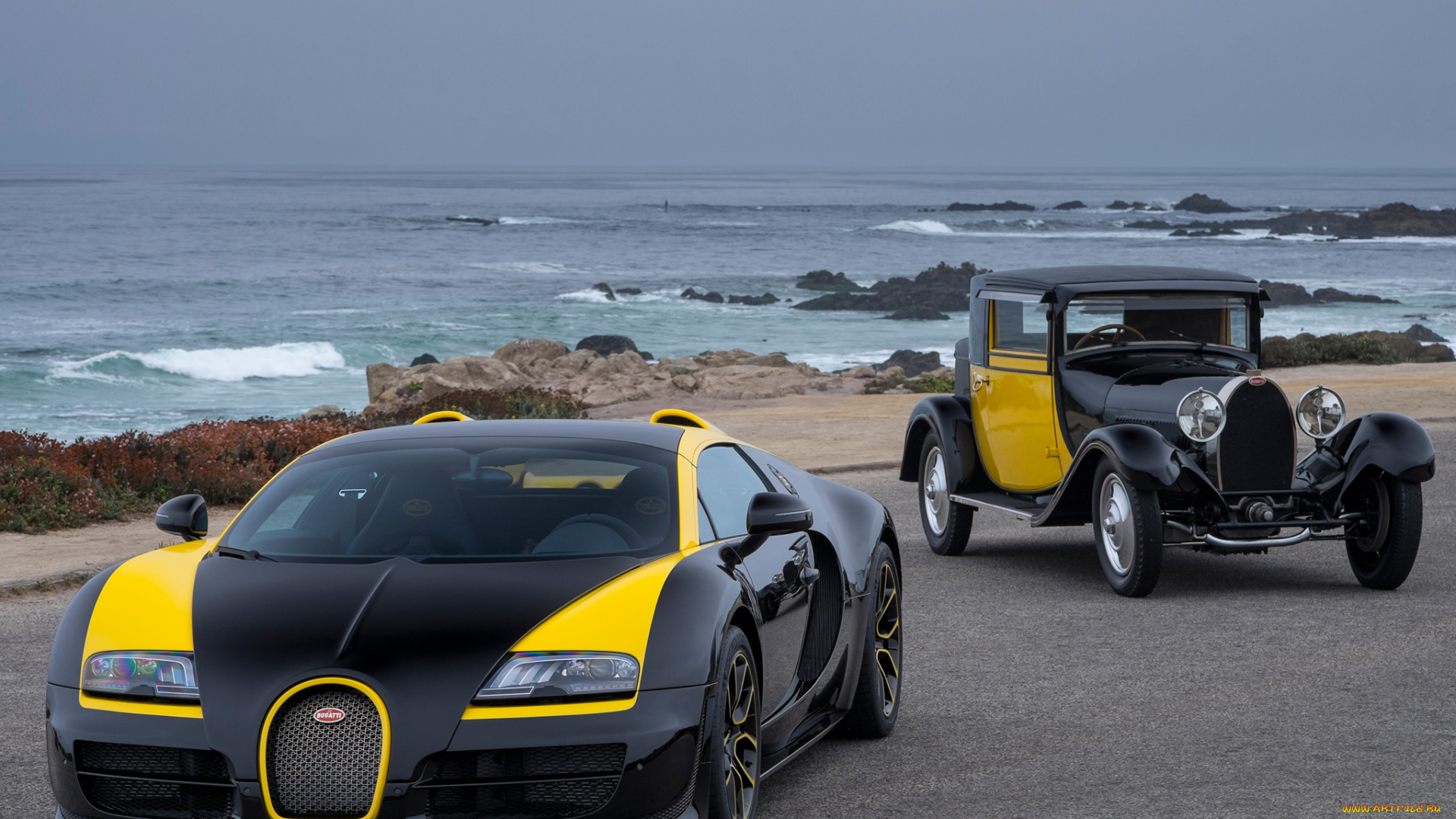 автомобили, bugatti, море