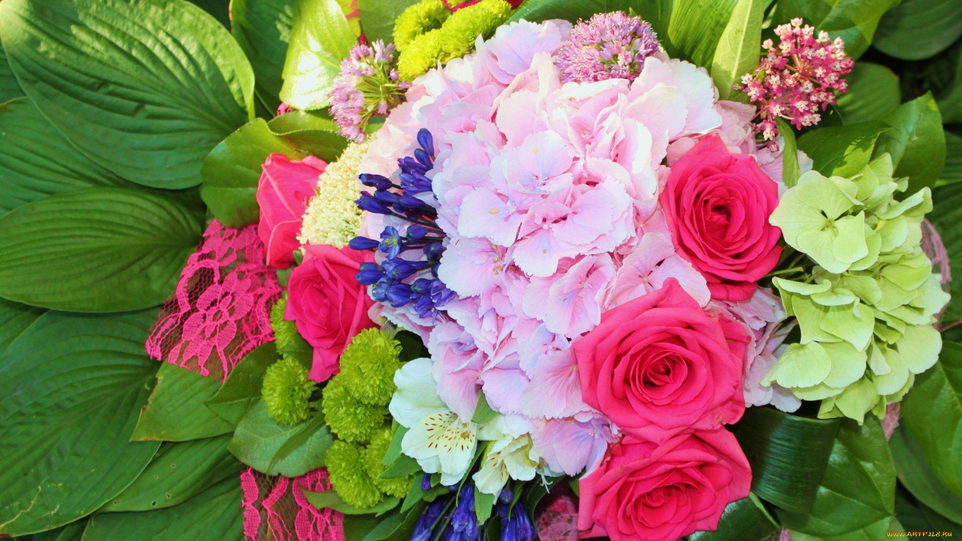 цветы, букеты, , композиции, хризантемы, гортензия, розы