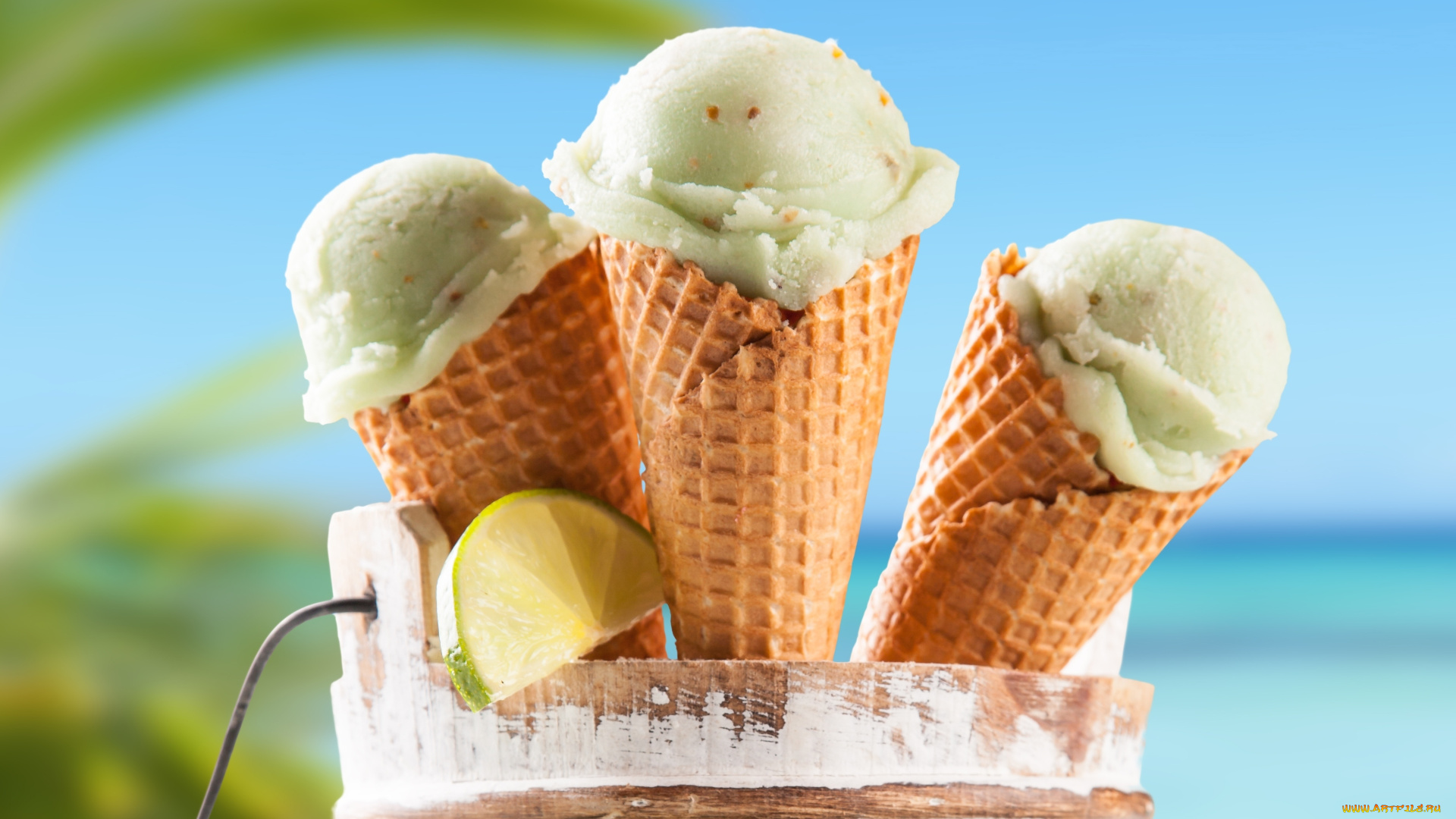 еда, мороженое, , десерты, ломтик, рожок, лайм, вафельный