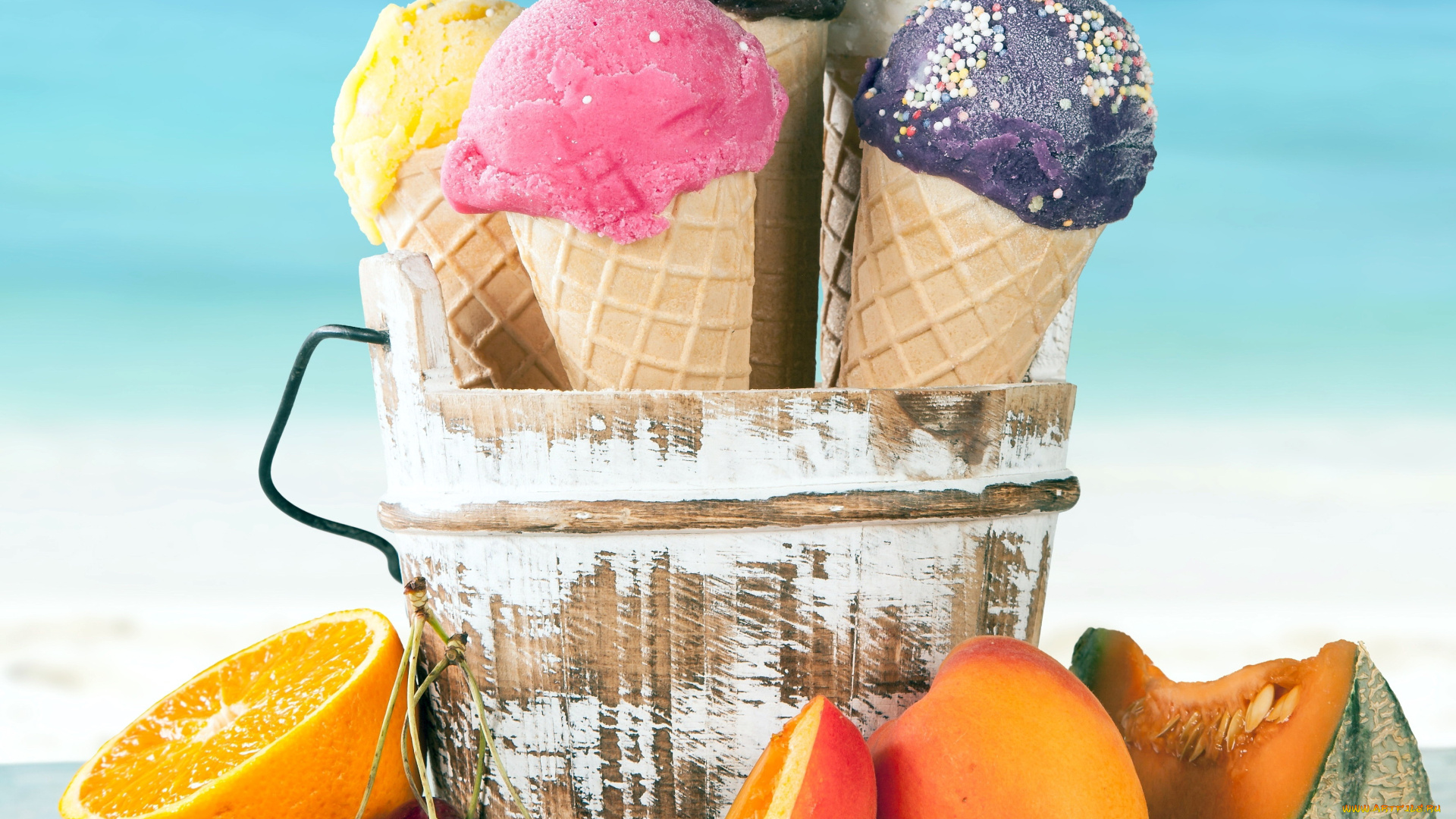 еда, мороженое, , десерты, вишня, ассорти, ягоды