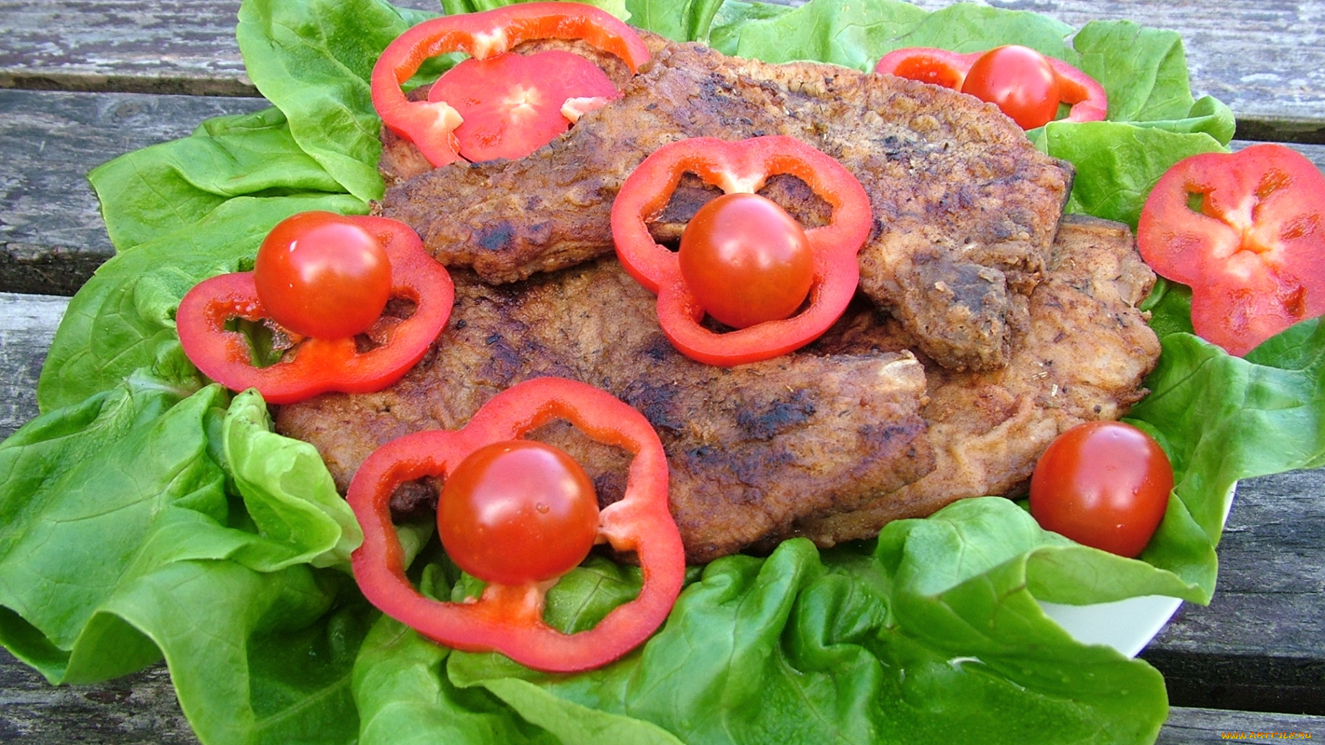 еда, мясные, блюда, отбивные, перец