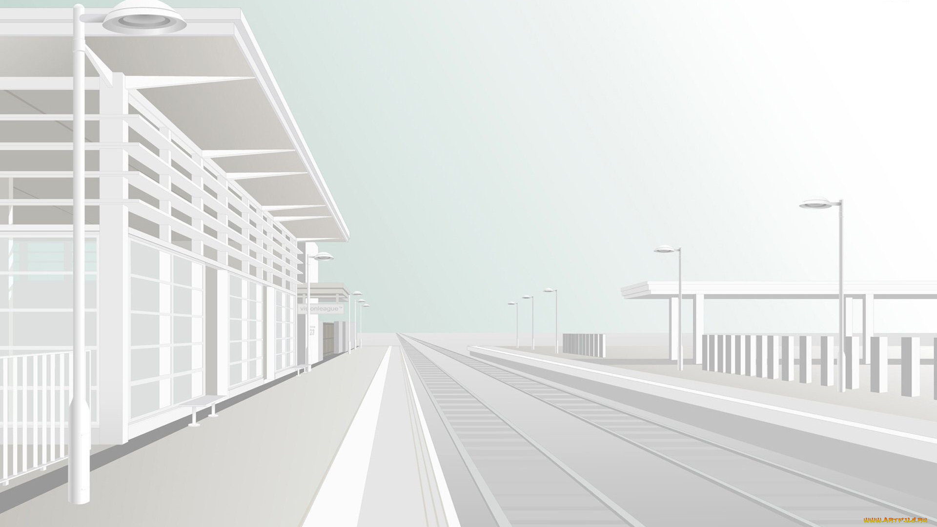 векторная, графика, город, улица, дом