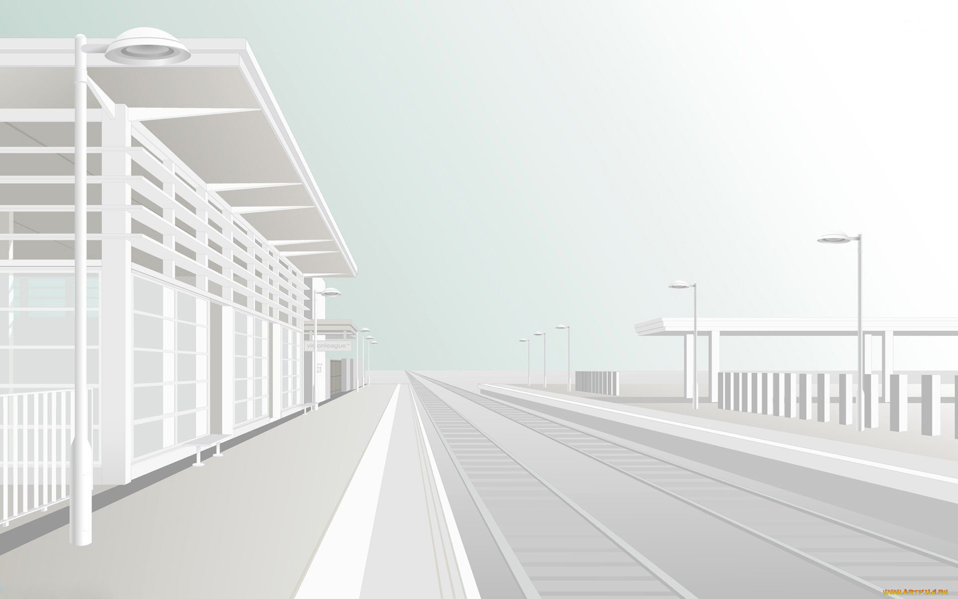 векторная, графика, город, улица, дом