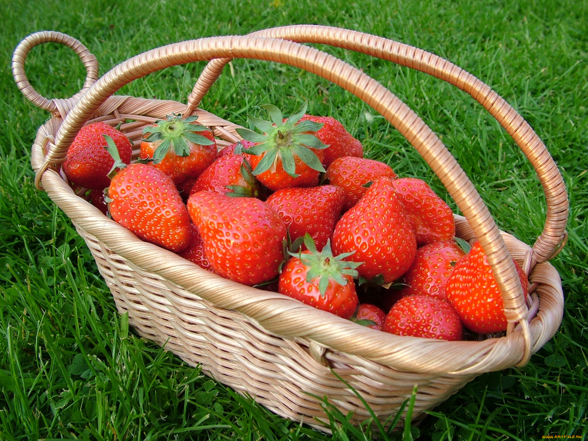 еда, клубника, , земляника, корзинка