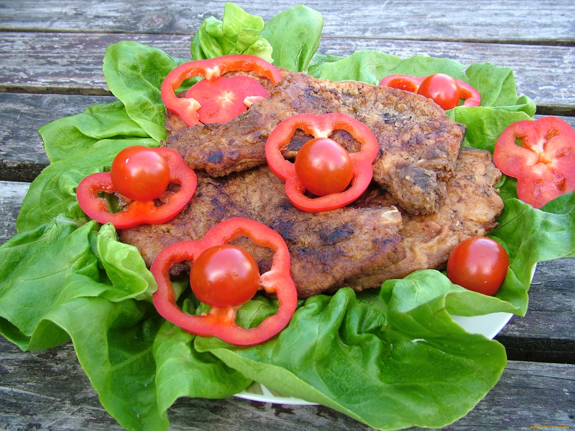 еда, мясные, блюда, отбивные, перец