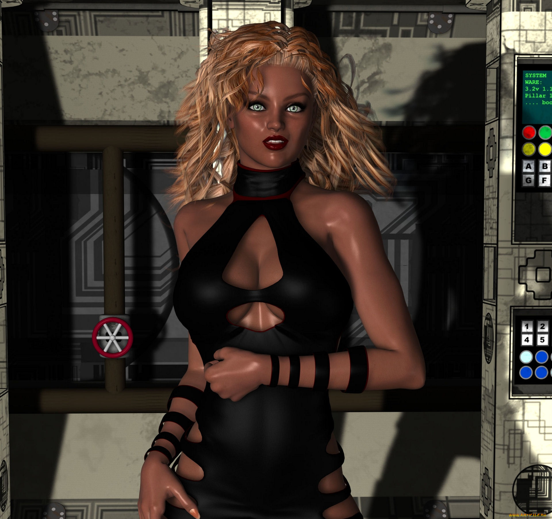 3д, графика, люди, , people, блондинка, взгляд, девушка