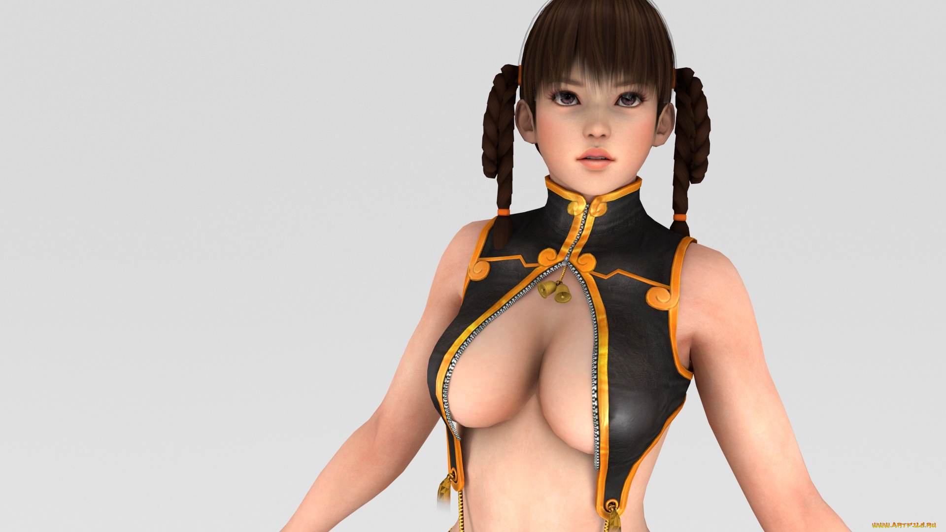 3д, графика, аниме, , anime, девушка, взгляд, фон