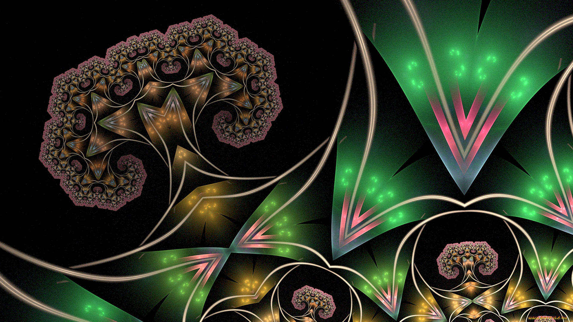 3д, графика, фракталы, , fractal, узор, фон, цвета