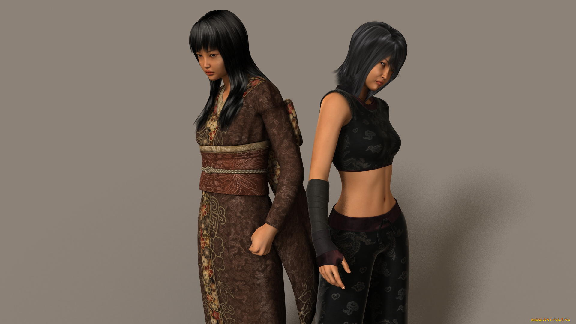 3д, графика, люди, , people, девушки, взгляд, фон