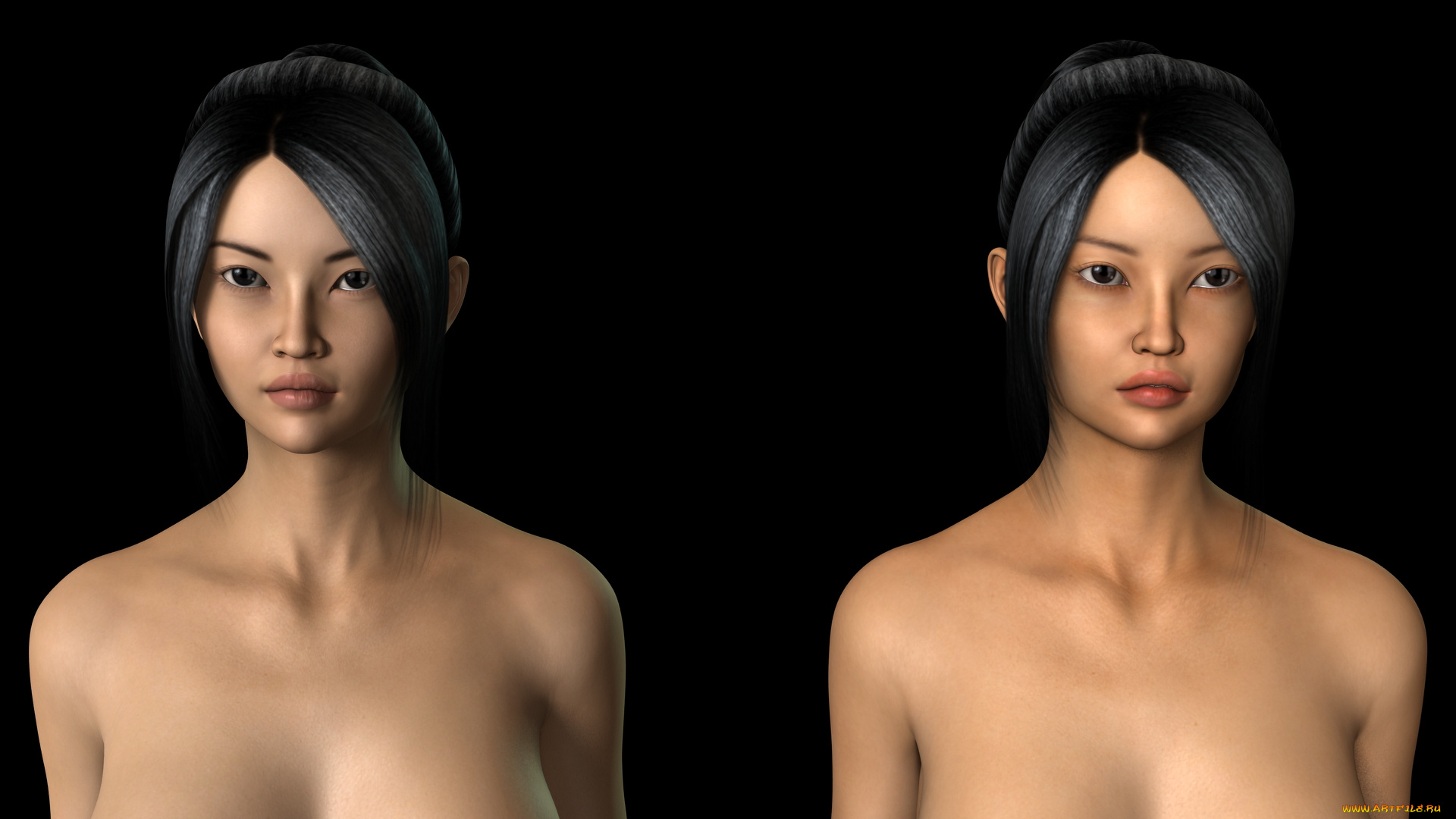 3д, графика, портрет, , portraits, девушки, взгляд, фон