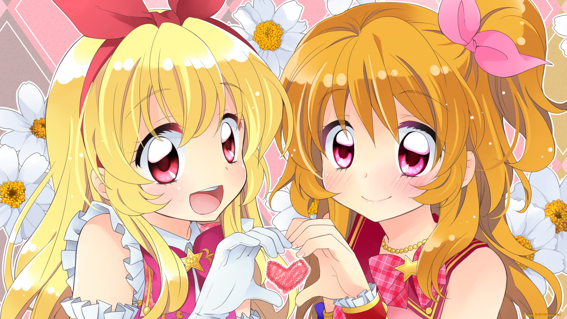 aikatsu, аниме, unknown, , другое, девочки, арт, tagme, artist, цветы, oozora, akari, hoshimiya, ichigo