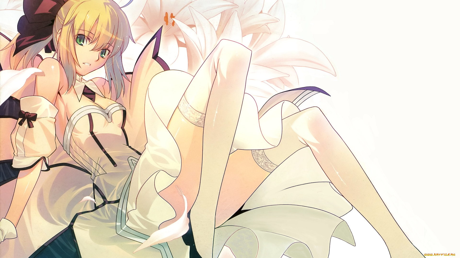 аниме, fate, stay, night, stay, night, unlimited, codes, saber, lily, арт, девушка, takeuchi, takashi