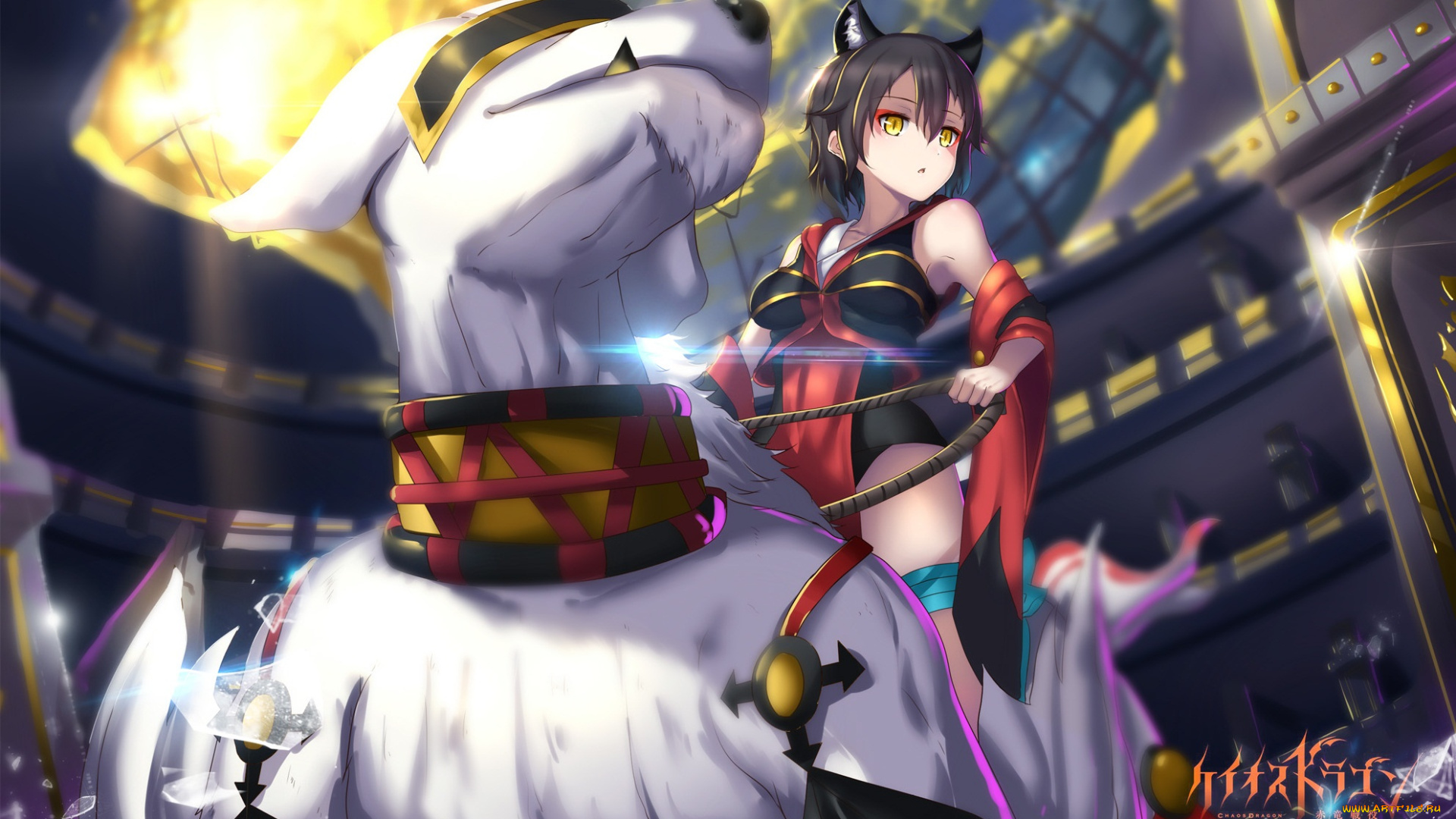 аниме, животные, , существа, арт, hk-zxd0554, животное, девушка