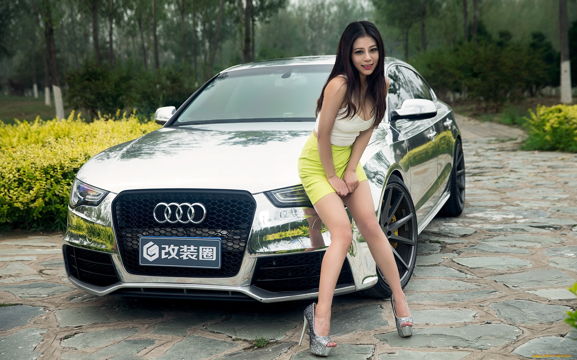 автомобили, -авто, с, девушками, автомобиль, девушка, взгляд, фон