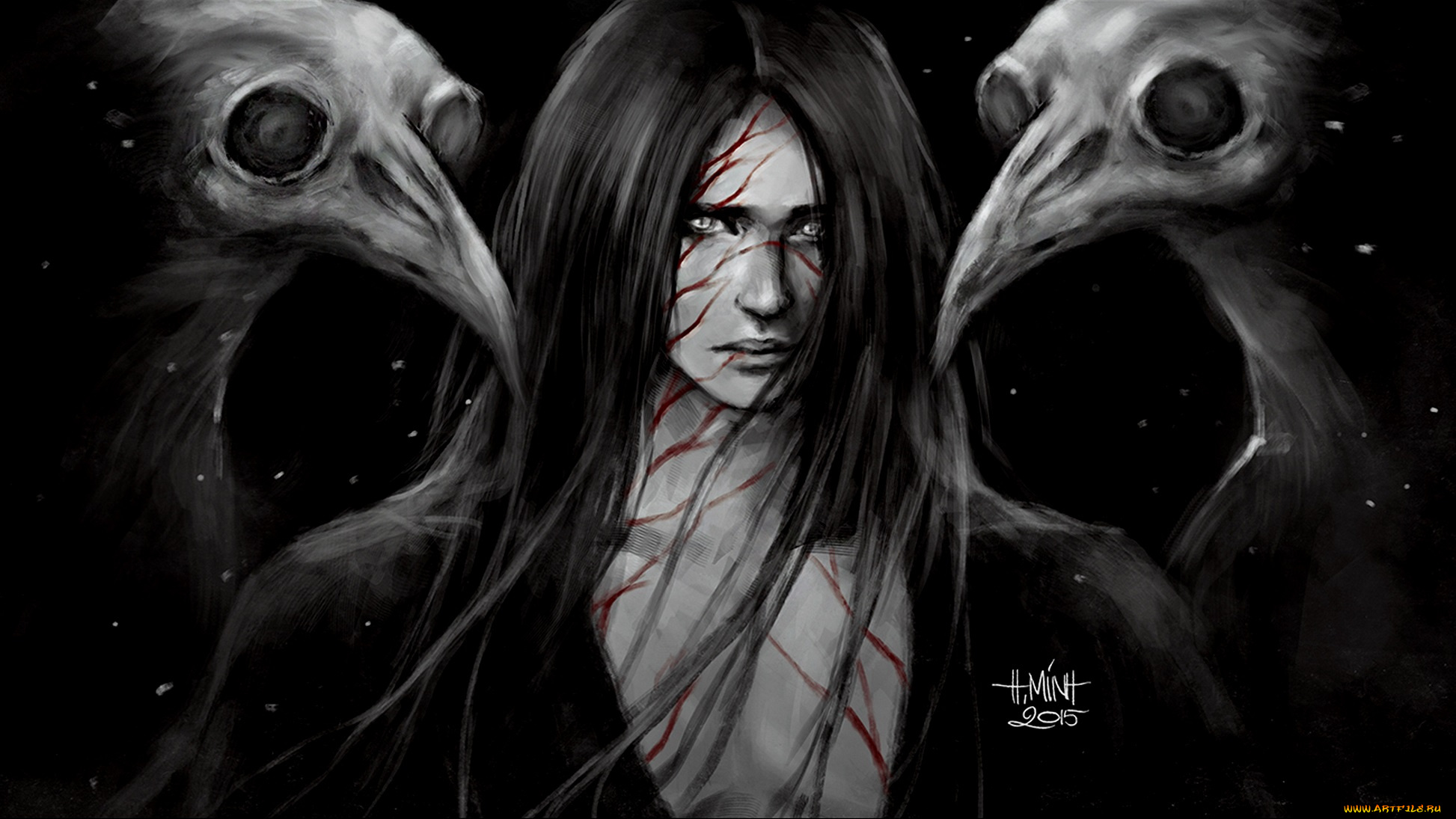 разное, арты, арт, взгляд, монстры, парень