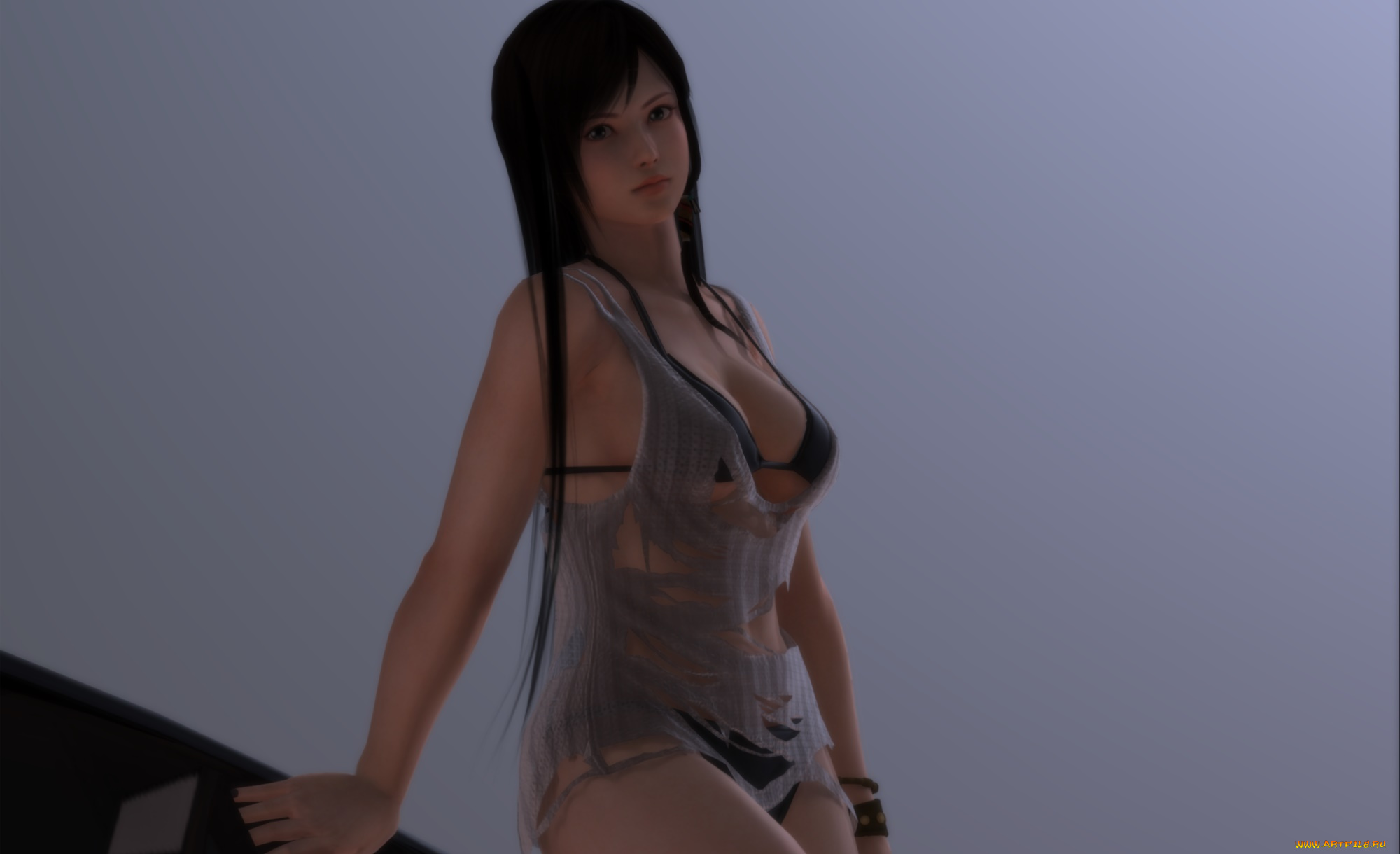 3д, графика, аниме, , anime, девушка, взгляд, фон