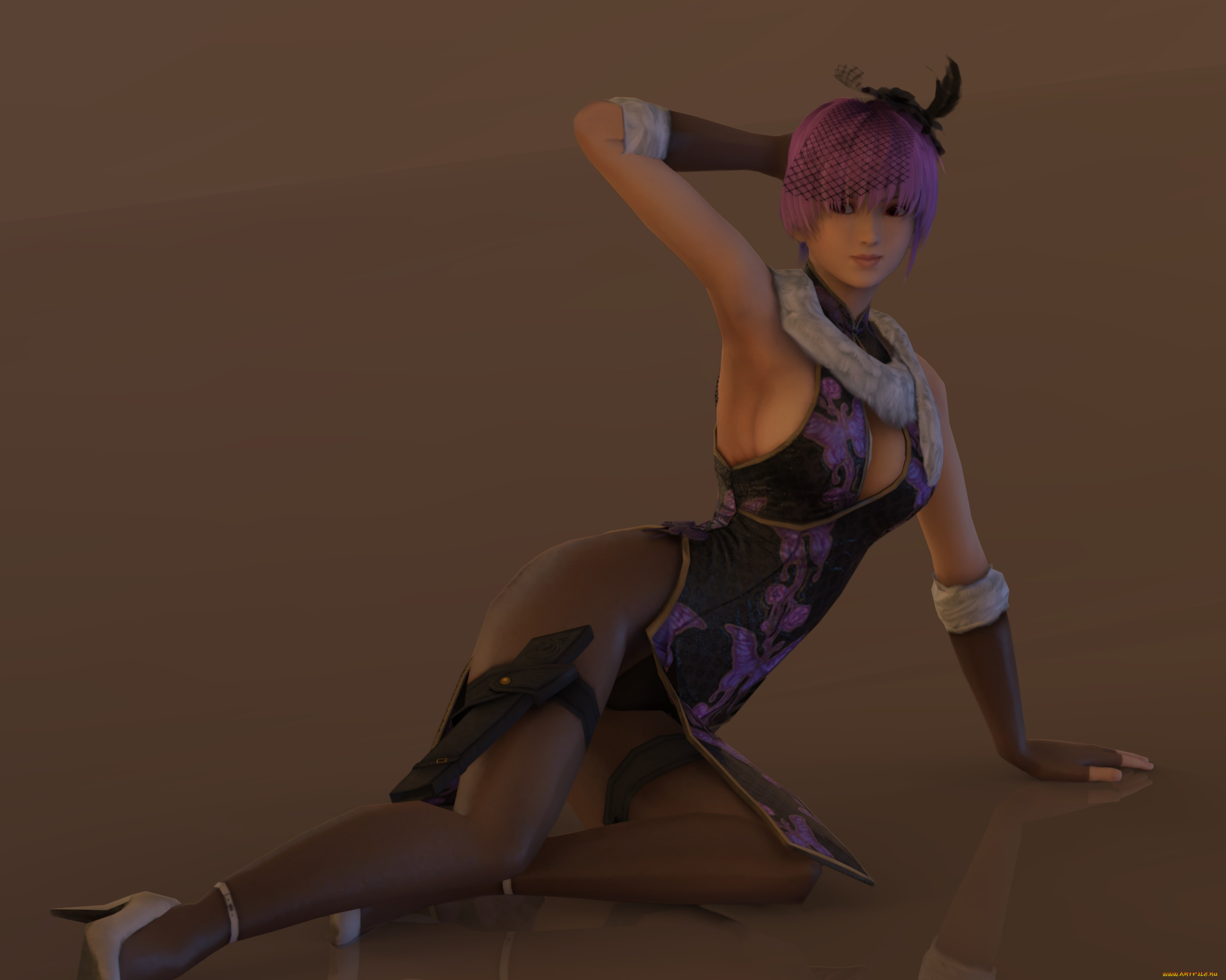 3д, графика, аниме, , anime, девушка, взгляд, фон