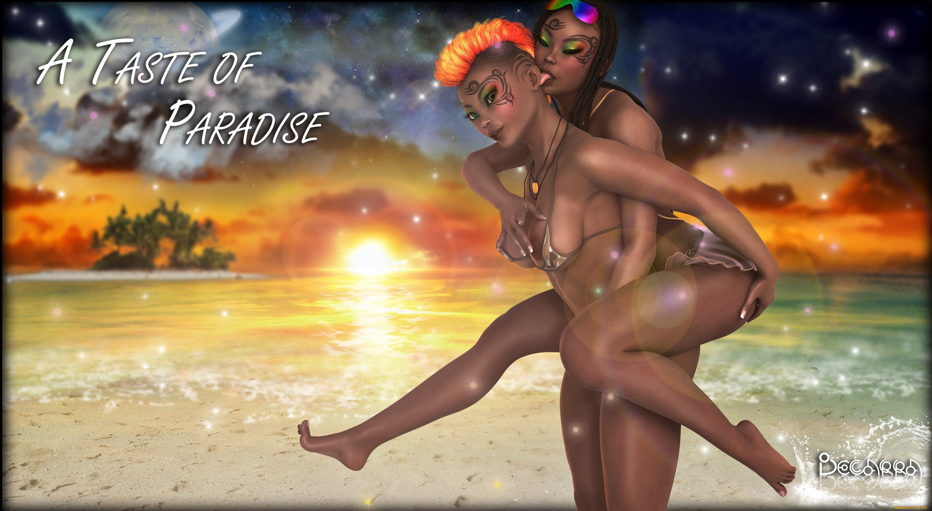 3д, графика, люди, , people, девушки, взгляд, фон