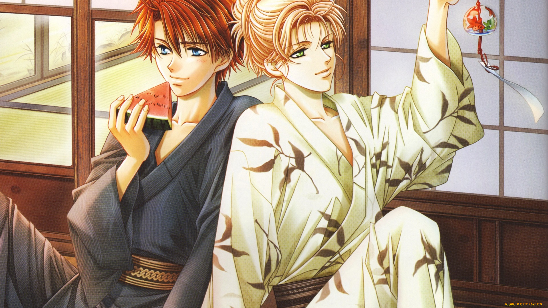 аниме, gakuen, heaven, сёнен-ай, райская, школа, парни