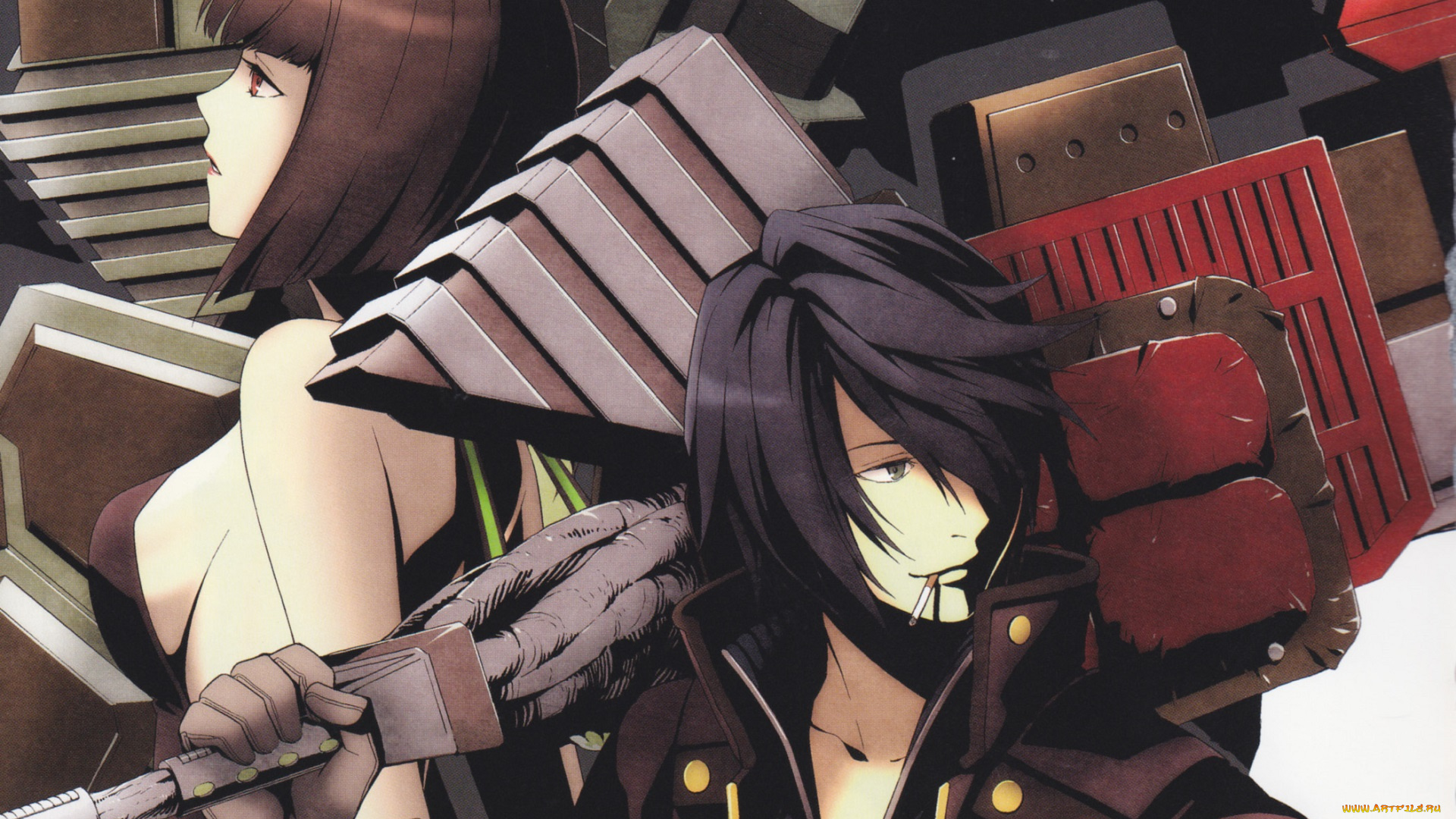 аниме, god, eater, девушка, парень