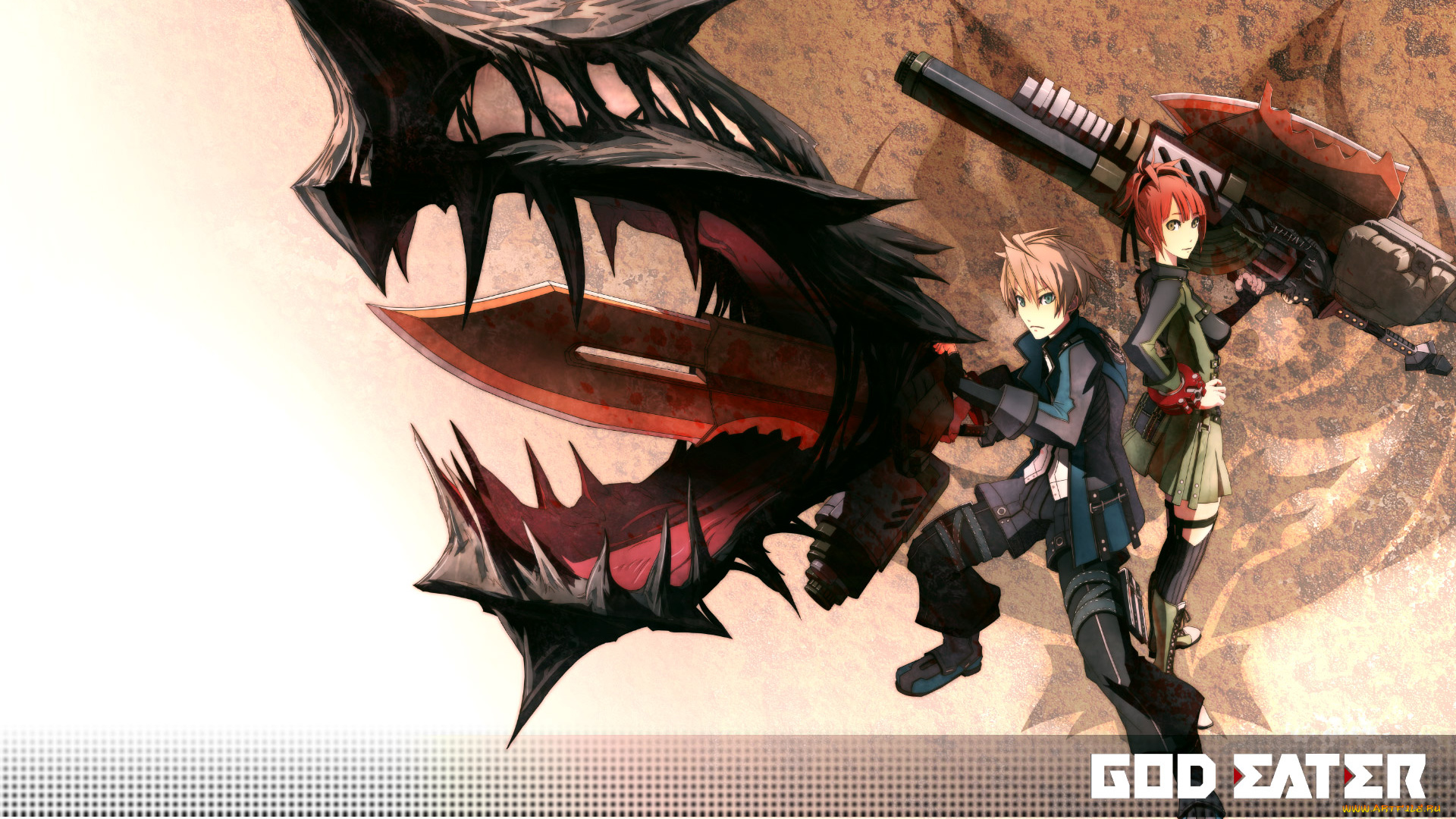 аниме, god, eater, девушка, парень