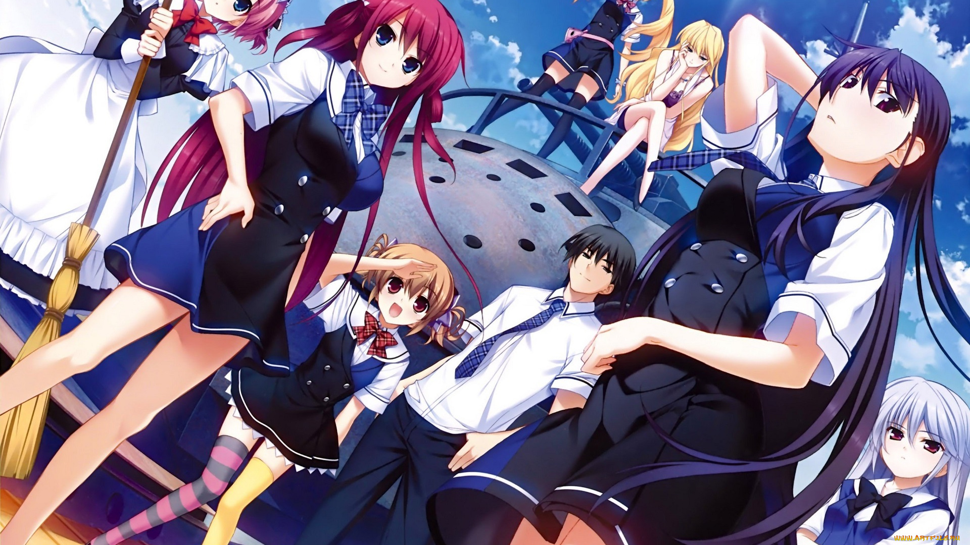 аниме, grisaia, no, kajitsu, девушки, юджи
