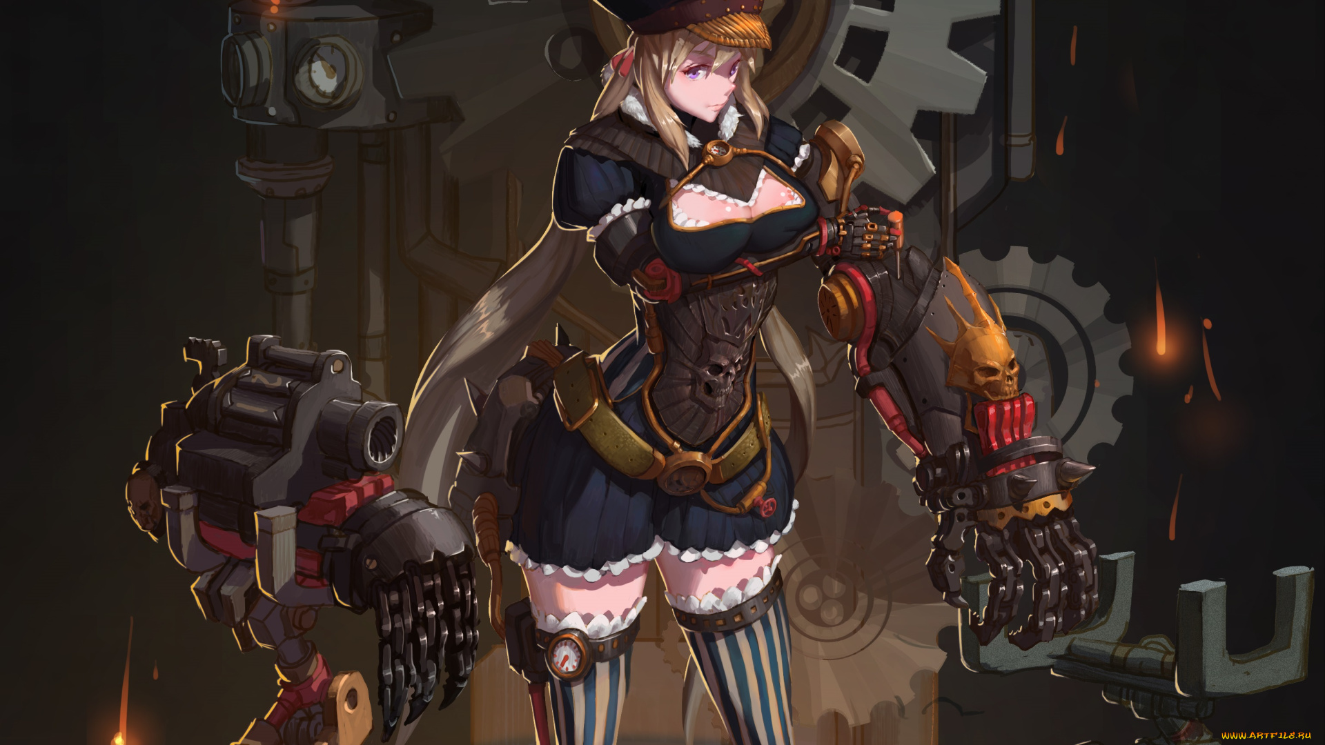 аниме, оружие, , техника, , технологии, девушка