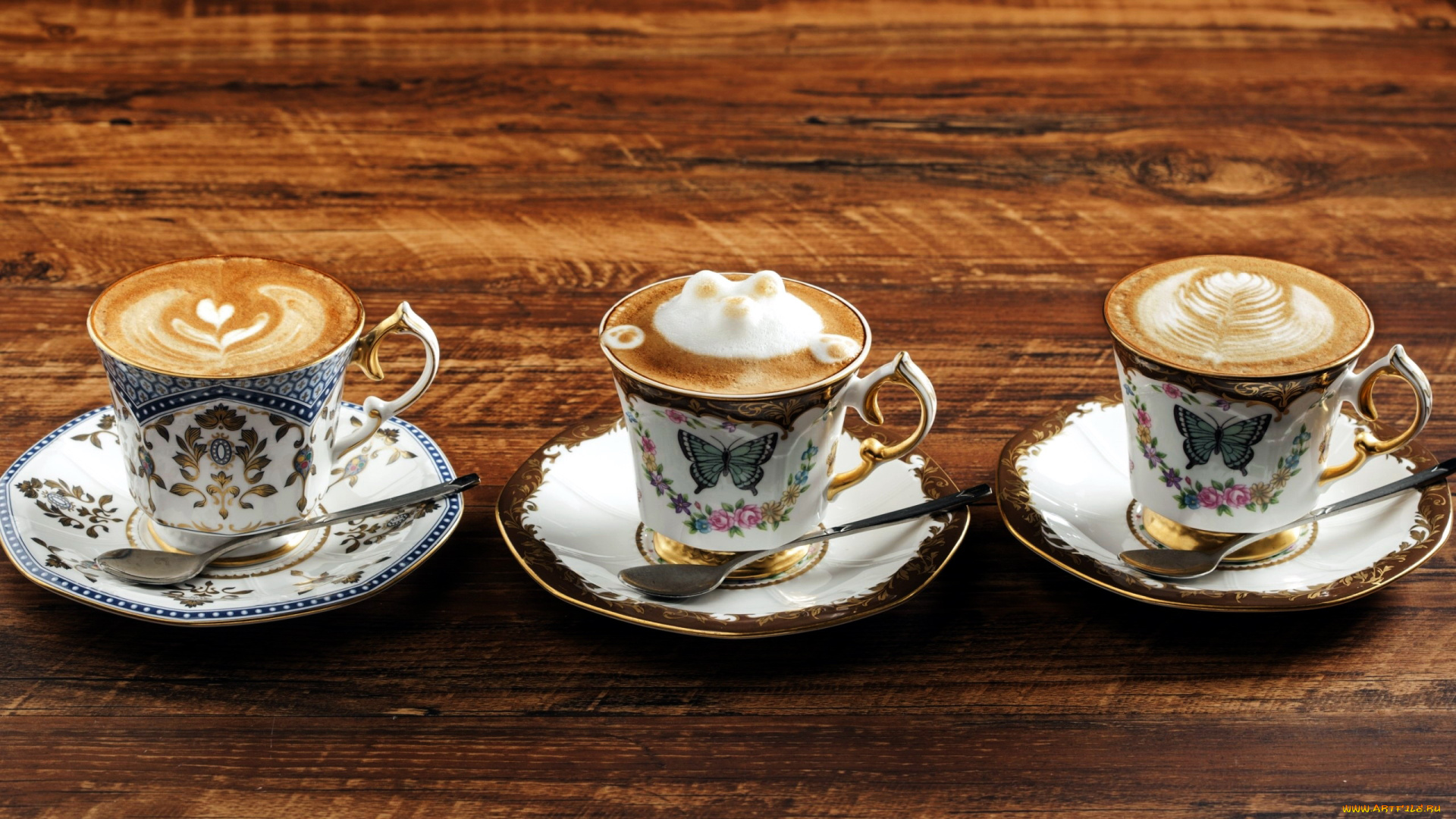 еда, кофе, , кофейные, зёрна, чашки, блюдца, ложки, напиток, рисунки