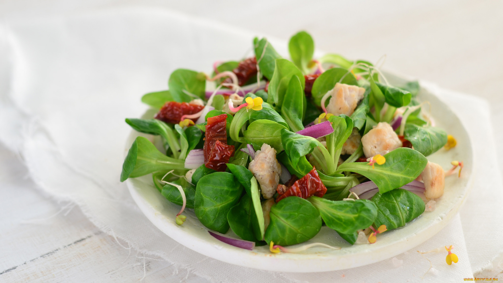 еда, салаты, , закуски, салат, овощи, мясо, лук