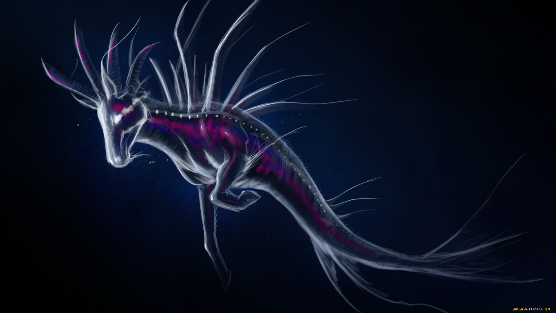 фэнтези, существа, подводный, мир, существо, тьма