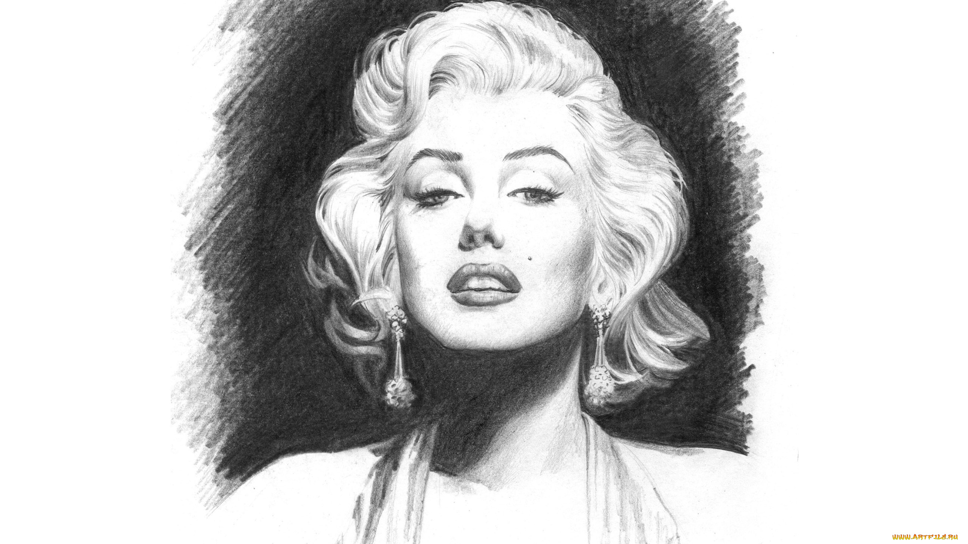 marylin, monroe, рисованное, люди, взгляд, девушка, фон, родинка