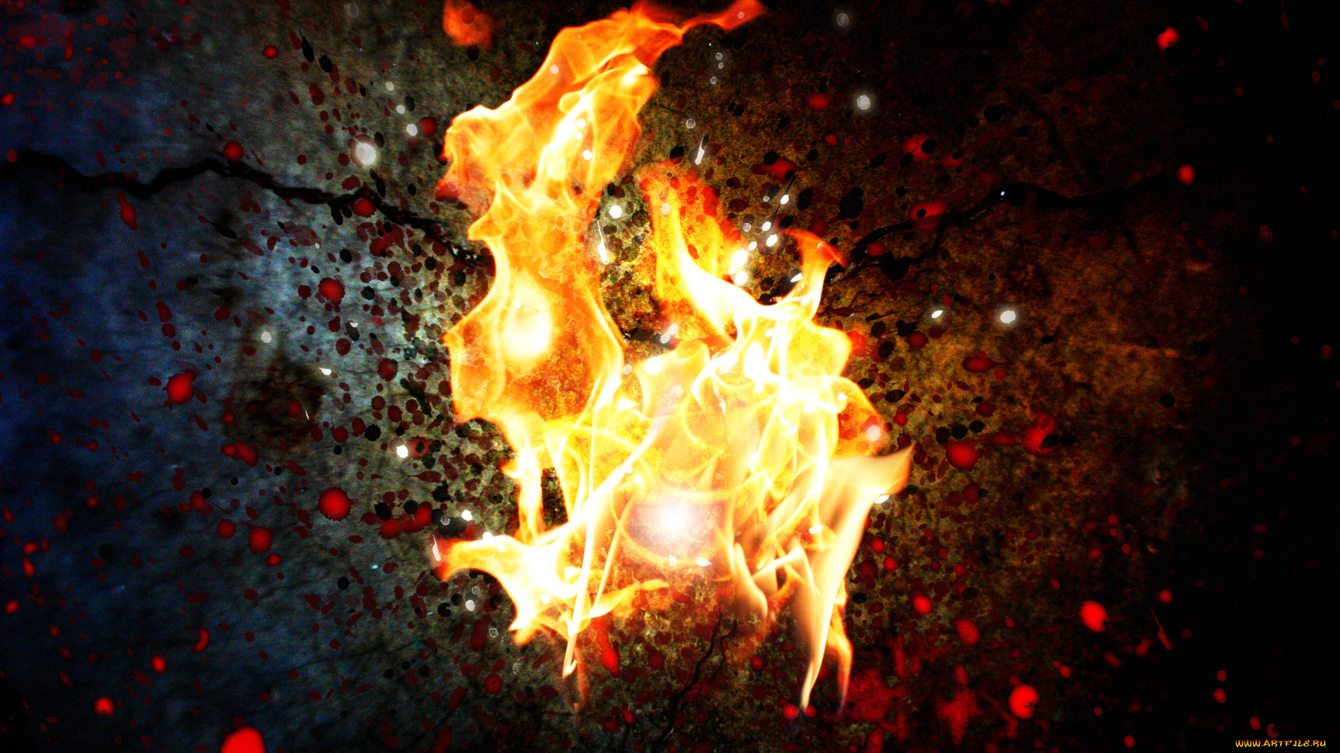 природа, огонь, фон