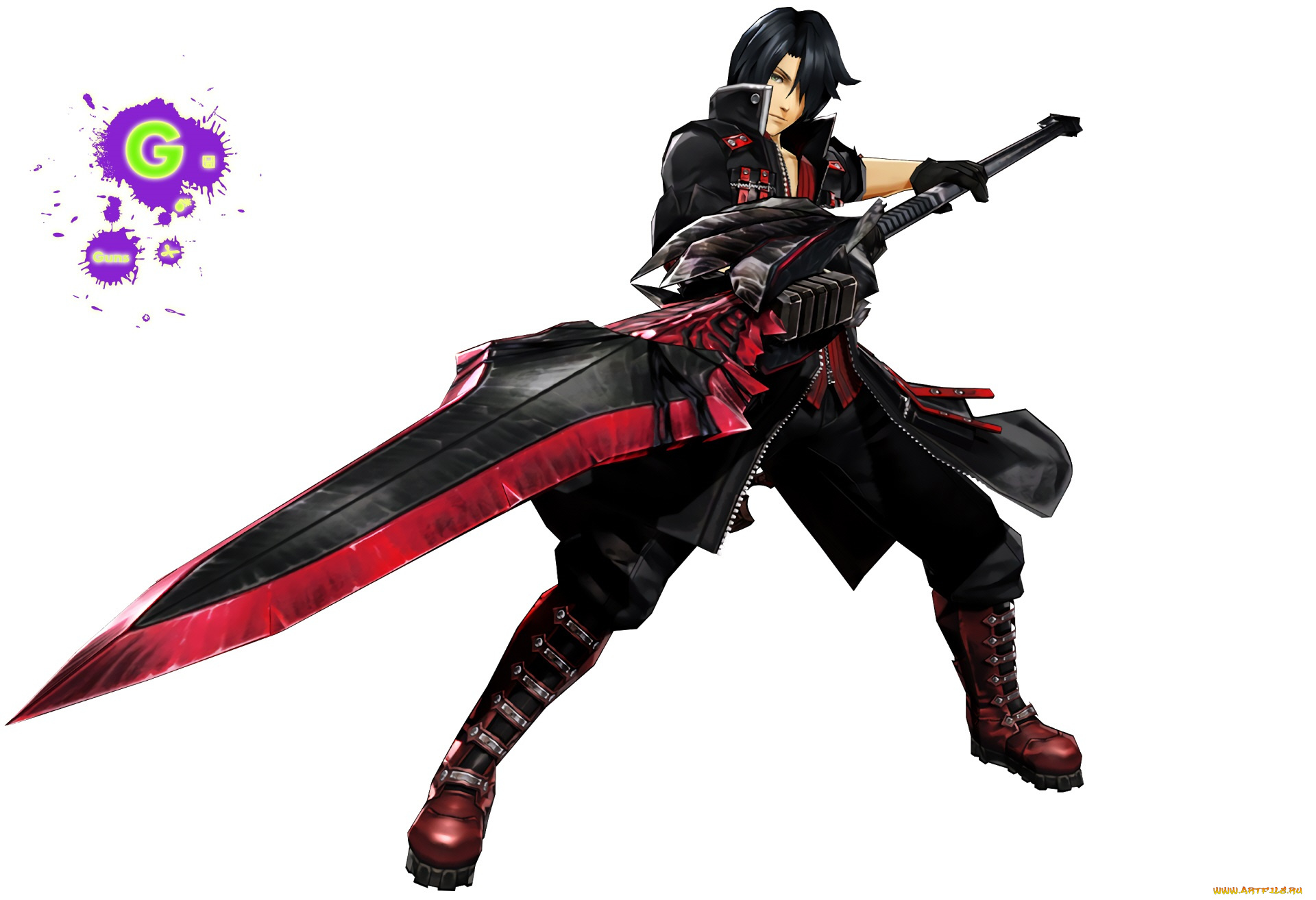 аниме, god, eater, оружие, меч, парень