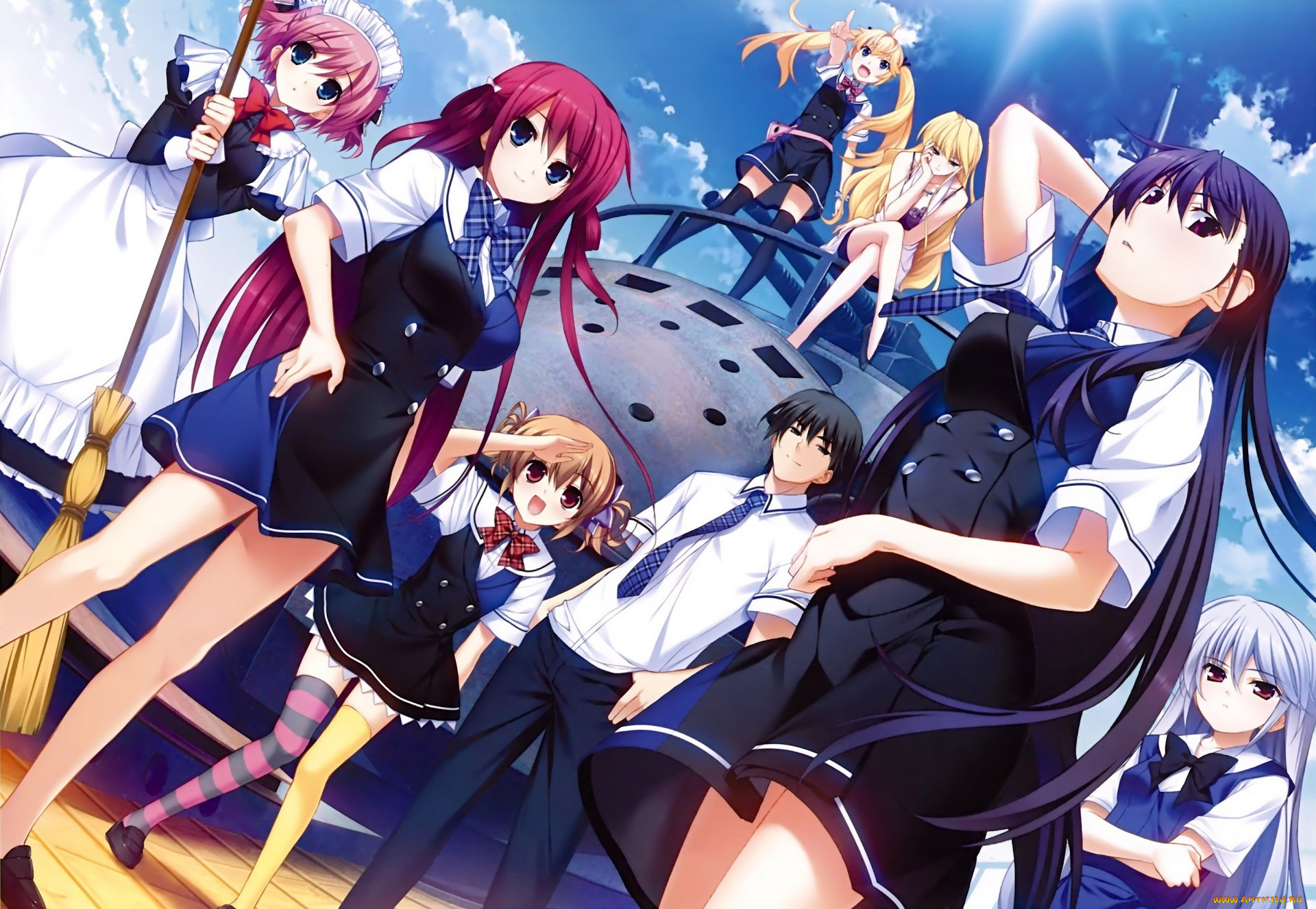 аниме, grisaia, no, kajitsu, девушки, юджи
