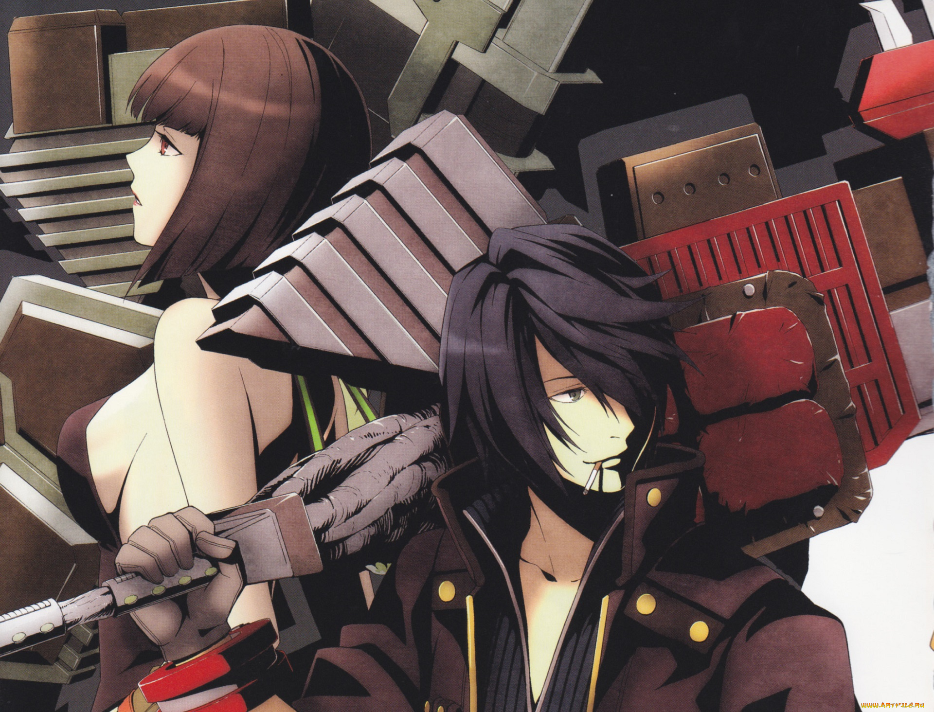 аниме, god, eater, девушка, парень