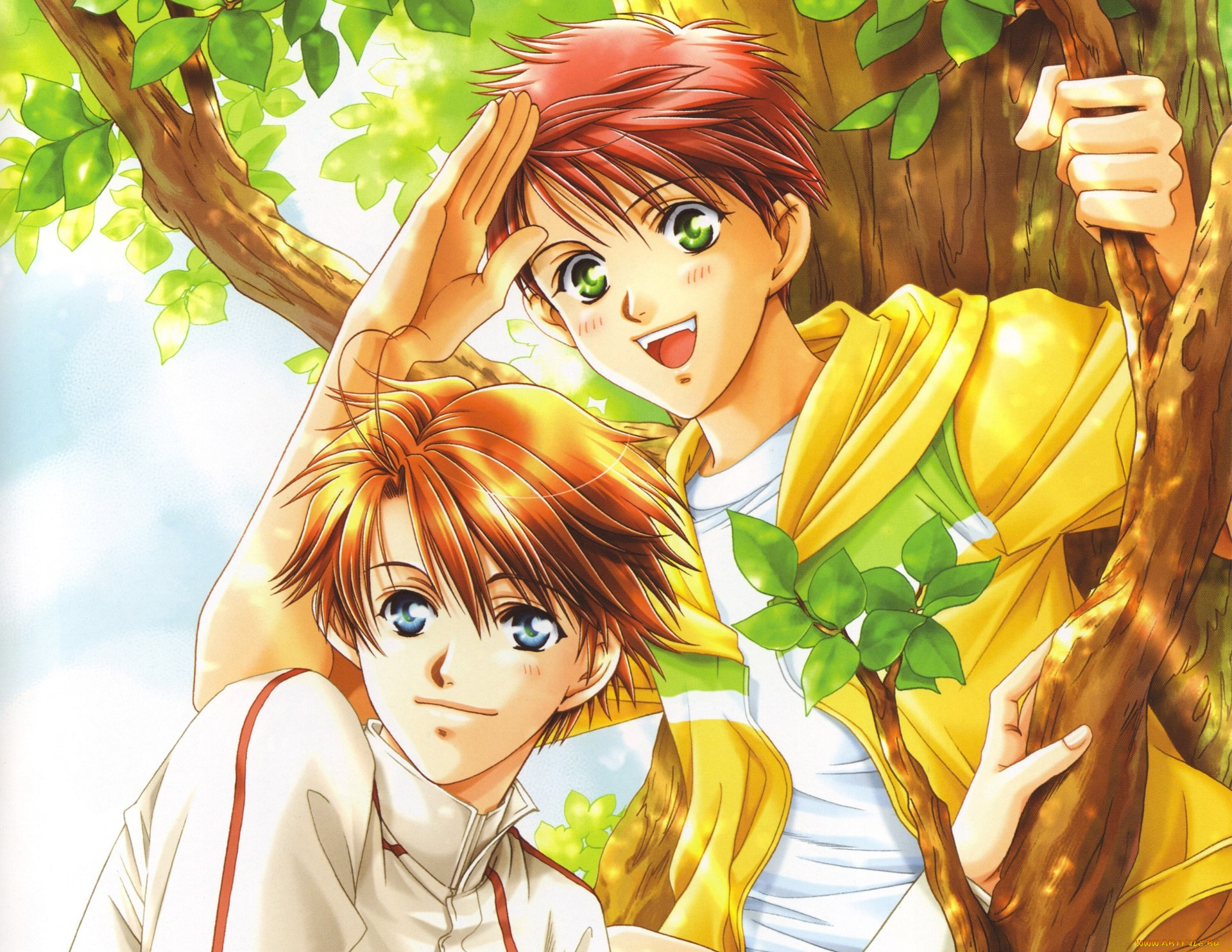 аниме, gakuen, heaven, сёнен-ай, райская, школа, парни